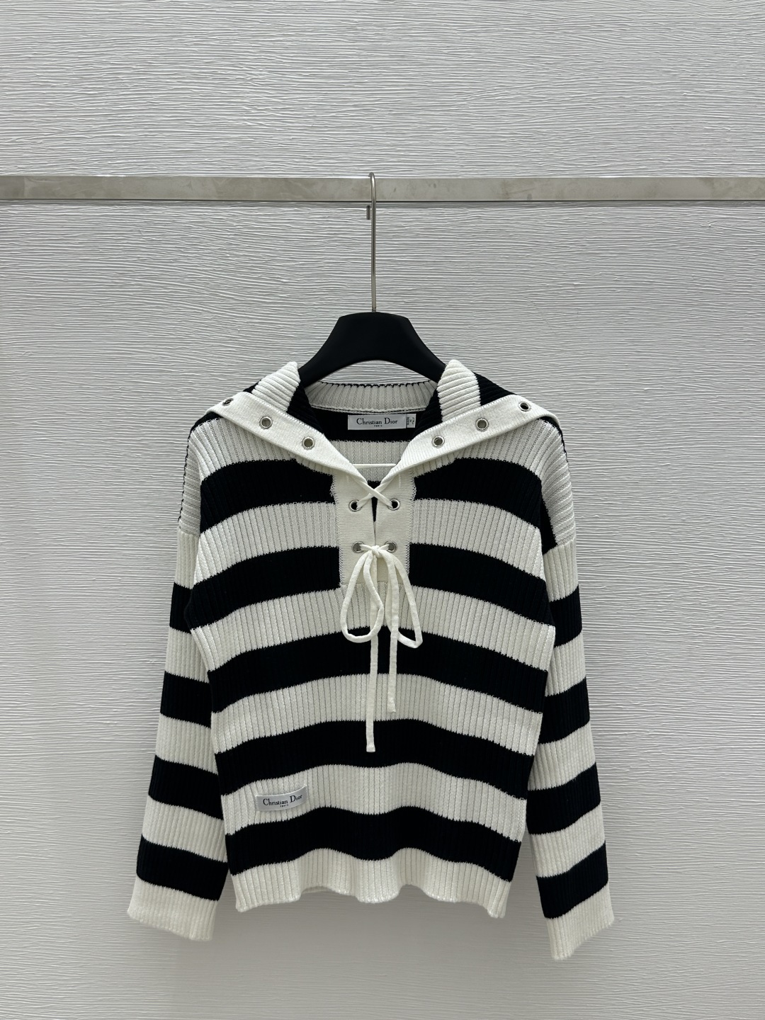 NO:321616,D Home Early Spring New Striped Navy Collar Knitted Long Sleeve Color White Size 36.38.40, Dior, Alexander wang19860909D家  早春新款条纹海军领针织长袖 颜色白色 尺码36.38.40,,dior,alexander wang,Women's clothing