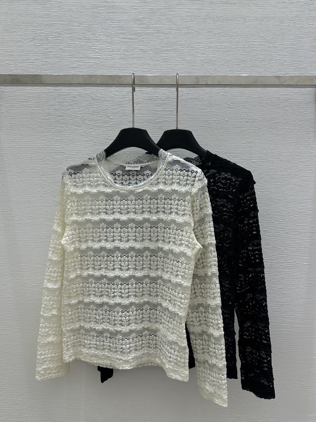 NO:321636,Y Home Early Spring New Style Solid Color Lace Round Neck Knitted Long Color White Black Size 36.38.40, Alexander Wang19860909Y家  早春新款 纯色花边圆领针织长 颜色白色 黑色 尺码36.38.40,,alexander wang,Women's clothing