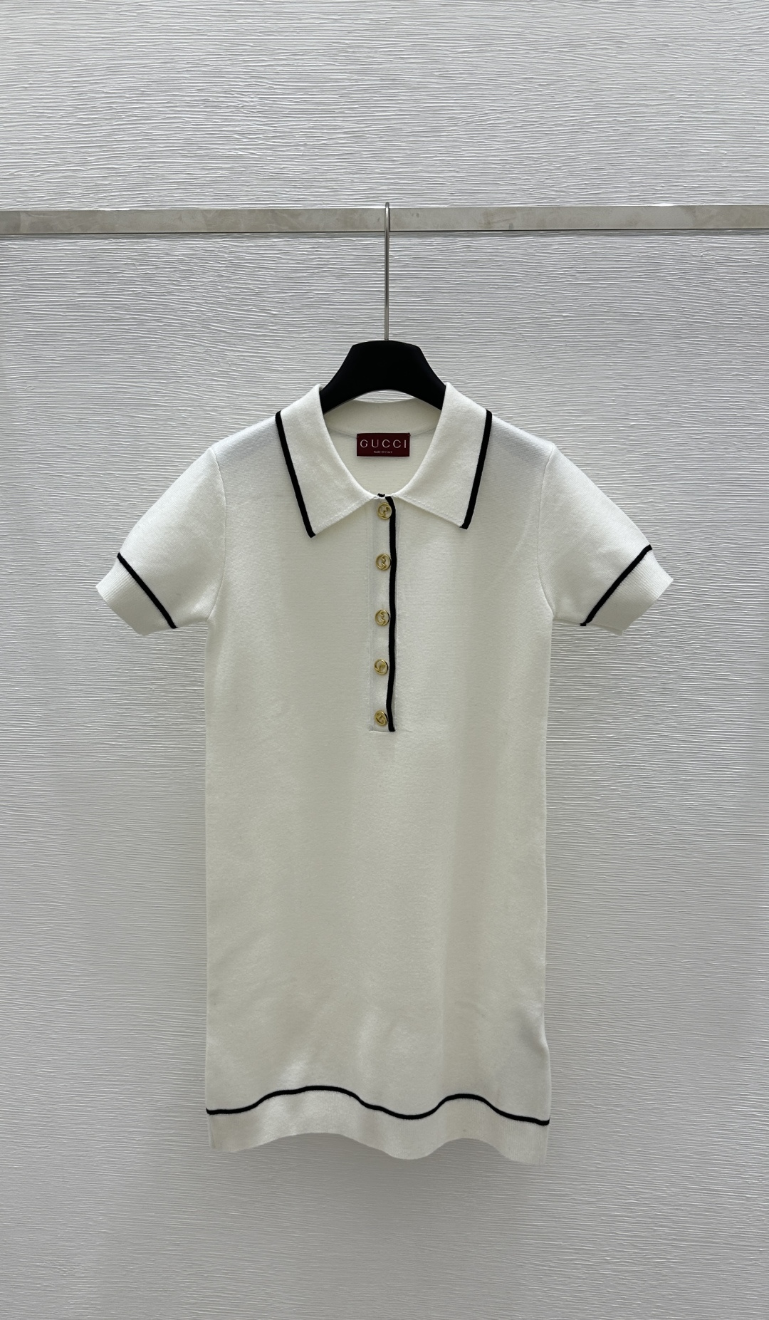 NO:321638,G Home Early Spring New Style Color Block Lapel Knitted Joint Color White Size 36.38.40, gucci, alexander wang19860909G家  早春新款 拼色翻领针织连 颜色白色 尺码36.38.40,,gucci,alexander wang,Women's clothing
