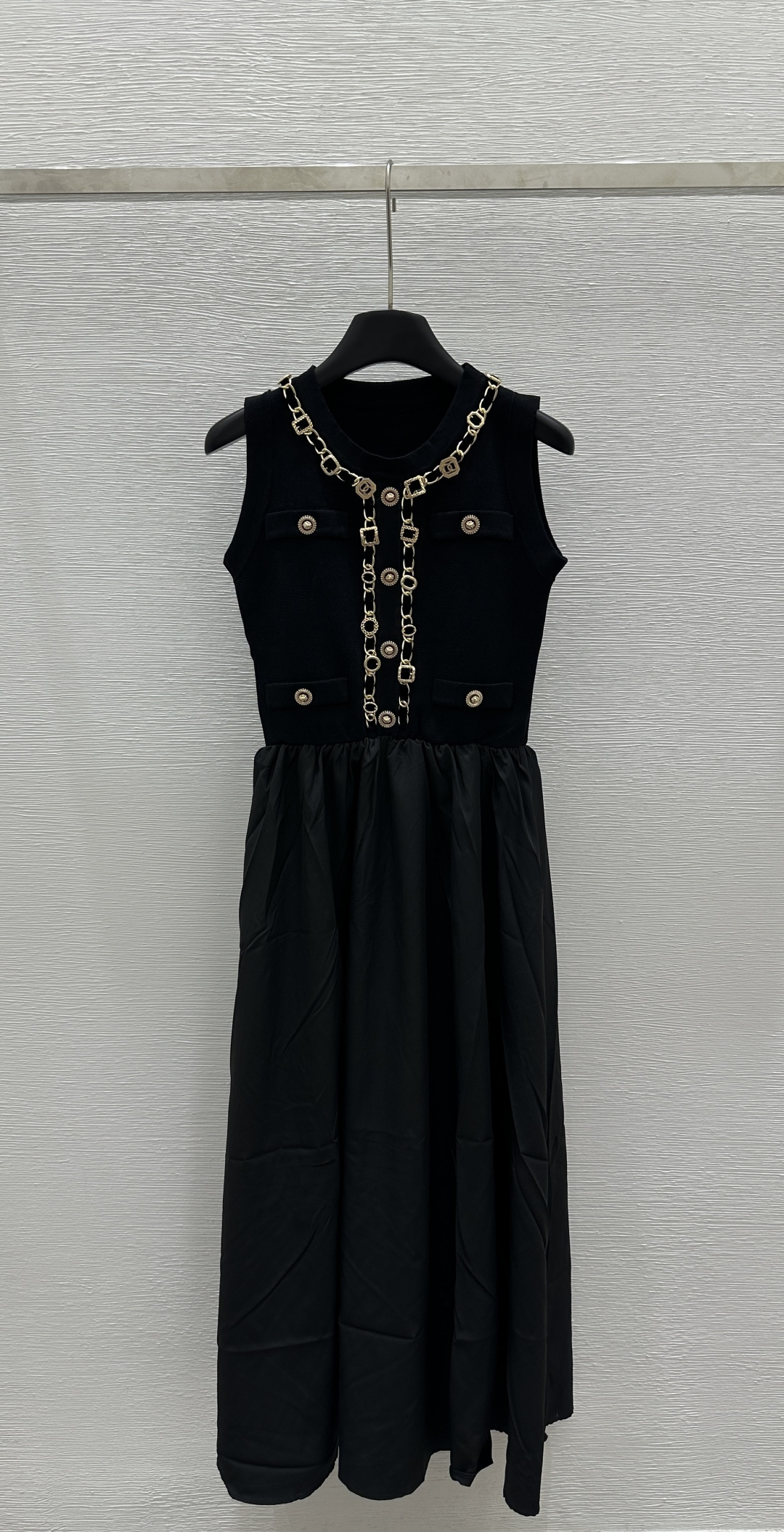 NO:324430,CH Home Early Spring New Round Neck Chain Button Knitted Dress Color Black Size 36.38.40, Skirts, Alexander Wang19860909CH家  早春新款圆领链条纽扣针织连衣裙 颜色黑色 尺码36.38.40,,skirts,alexander wang,Women's clothing