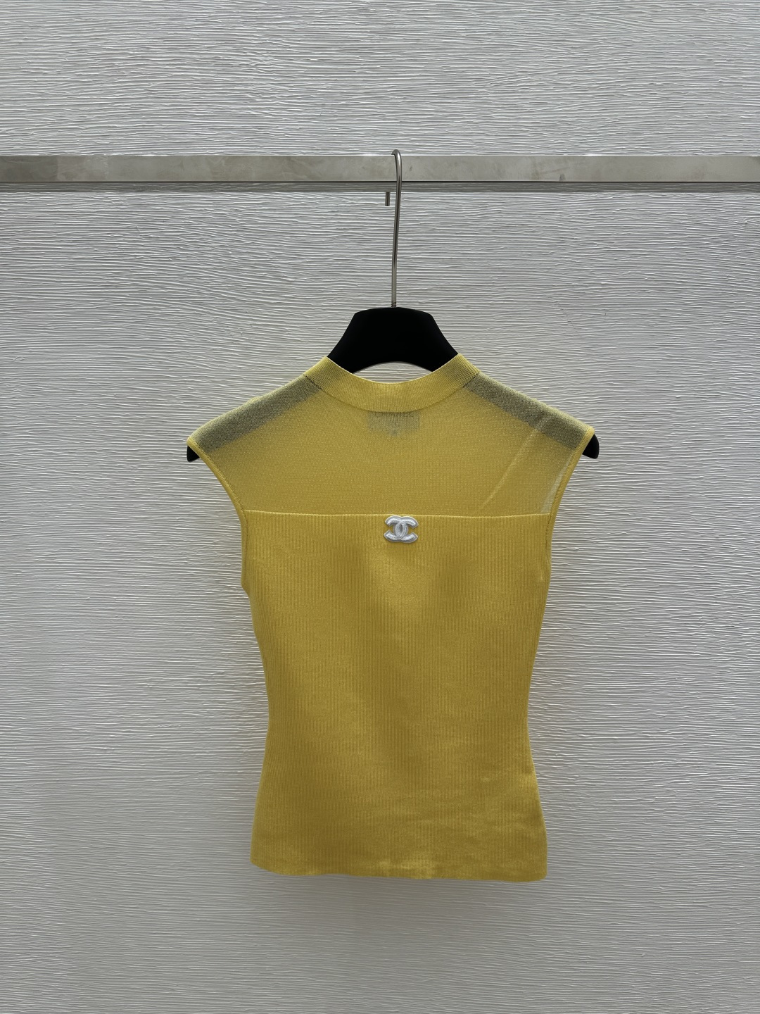 NO:325940,CH Home Early Spring New Round-neck Mesh Knitted Vest Color Yellow Size 36.38.40, Alexander Wang19860909CH家  早春新款 圆领网纱针织背心 颜色黄色 尺码36.38.40,,alexander wang,Women's clothing