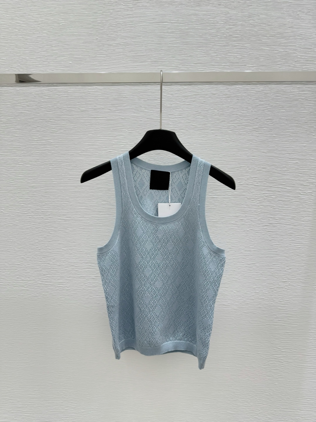 NO:329182,GI Home Early Spring New Round Neck Square Knitted Vest Color Blue Size 36.38.40, Alexander Wang19860909GI家  早春新款 圆领方格针织背心 颜色蓝色 尺码36.38.40,,alexander wang,Women's clothing