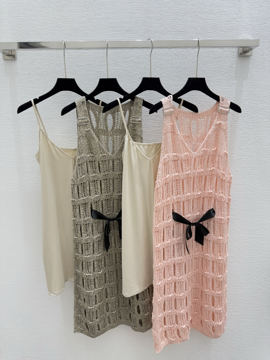 NO:329200,CH Home Early Spring New V-neck Bow Two-piece Knitted Dress Color Pink Khaki Size 36.38.40, Skirts, Alexander Wang19860909CH家  早春新款 V领蝴蝶结两件套针织连衣裙 颜色粉色 卡其色 尺码36.38.40,,skirts,alexander wang,Women's clothing