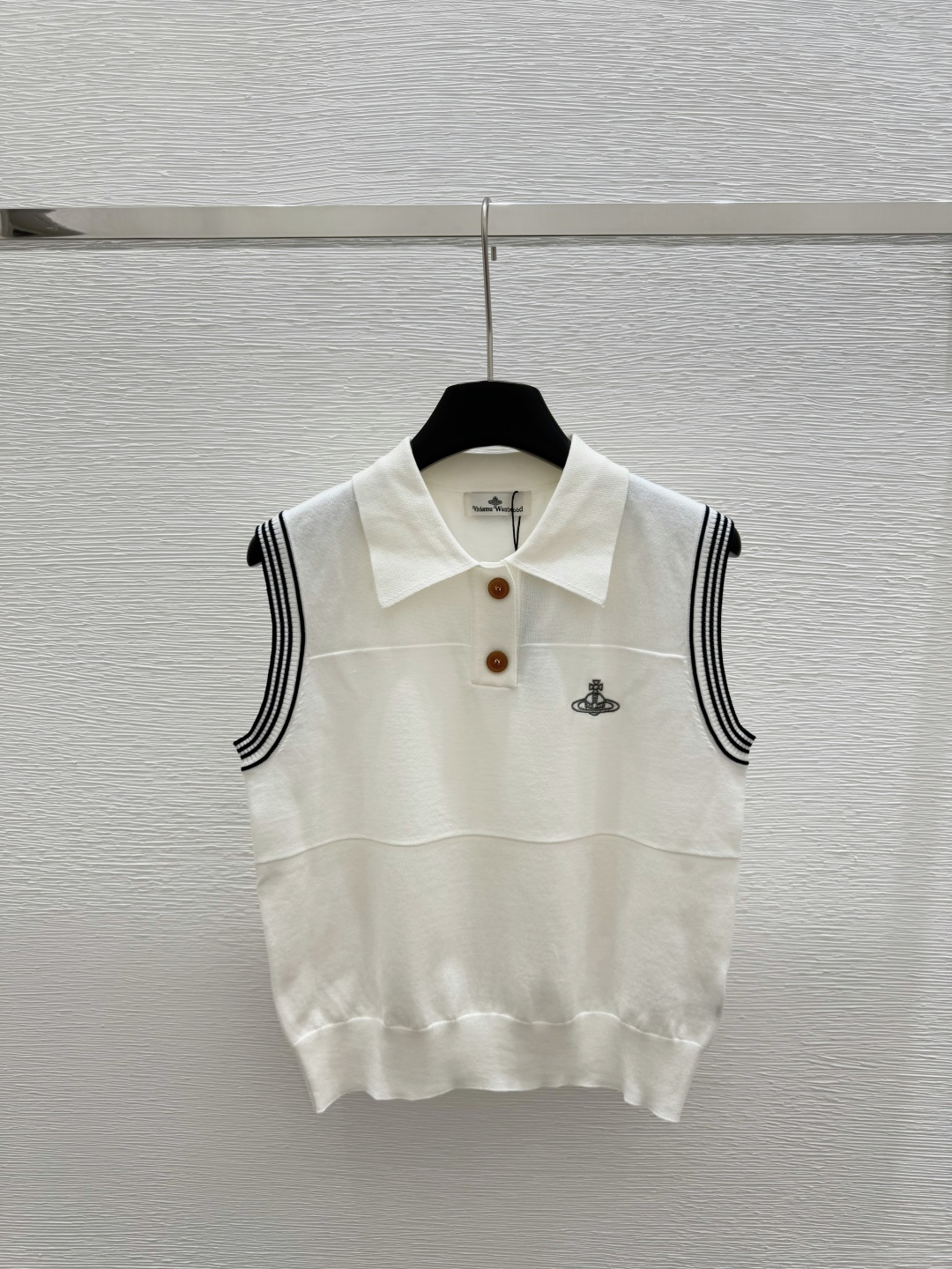 NO:329206,VI Home Early Spring New Lapel Contrast Saturn Knitted Vest Color White Royal Blue Size 36.38.40, Alexander Wang19860909VI家  早春新款翻领撞色土星针织背心 颜色白色 宝蓝色 尺码36.38.40,,alexander wang,Women's clothing