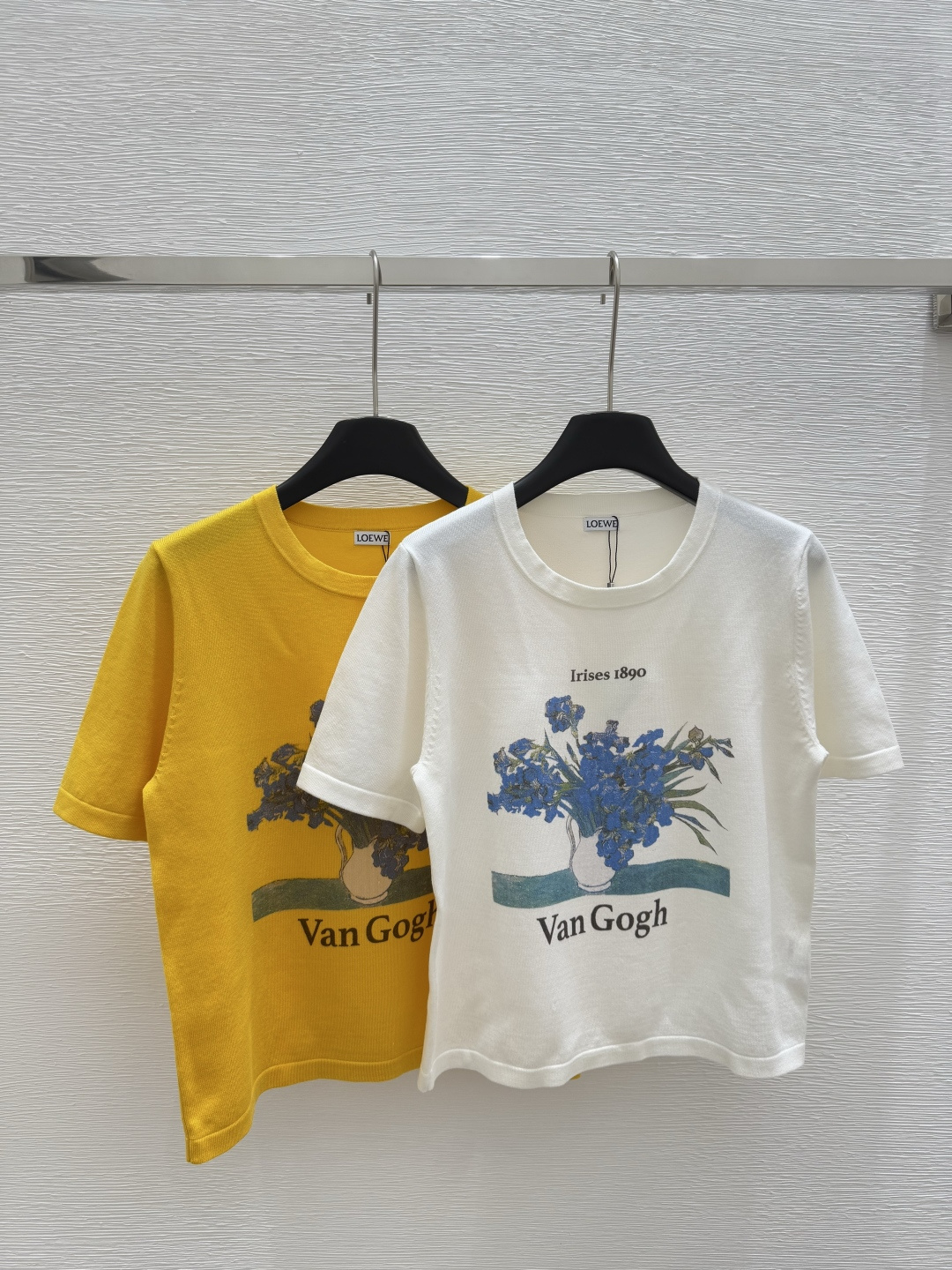 NO:329243,LO Home Early Spring New Style Round Neck Contrast Pattern Knitted Short Sleeve Color White Yellow Size 36.38.40, T-shirt,alexander wang19860909LO家  早春新款 圆领撞色图案针织短袖 颜色白色 黄色 尺码36.38.40,,T-shirt,alexander wang,Women's clothing