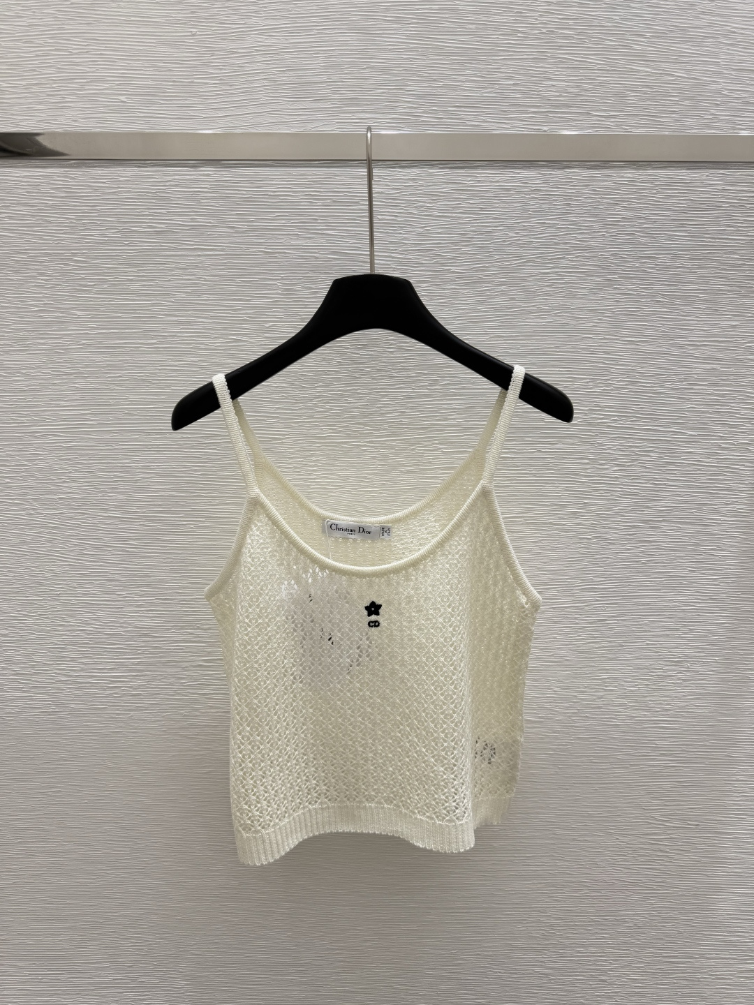 NO:328629,D Home Early Spring New Embroidered Pentagram Knitted Sling Color White Blue Black Size 36.38.40, Dior, Alexander wang19860909D家 早春新款 刺绣五角星针织吊带 颜色白色 蓝色 黑色 尺码36.38.40,,dior,alexander wang,Women's clothing