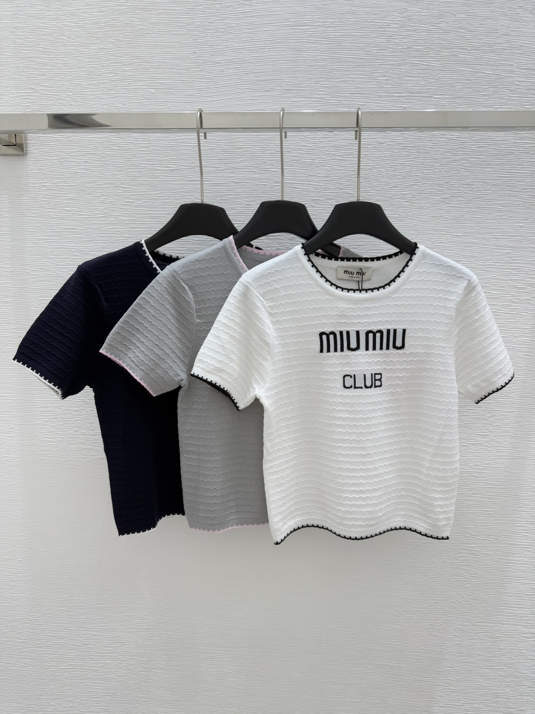 NO:334594,M Home Early Spring New Style Round Neck Knitted Short Sleeve Color White Gray Black Size 36.38.40, T-shirt,alexander wang19860909M家  早春新款 圆领针织短袖 颜色白色 灰色 黑色 尺码36.38.40,,T-shirt,alexander wang,Women's clothing