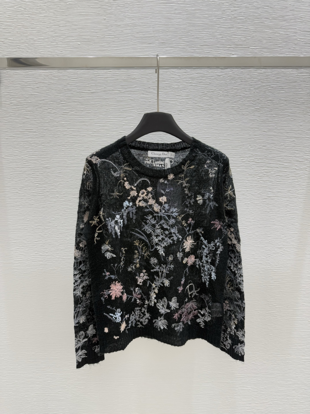 NO:334663,D Home Early Spring New Style Round Neck Print Knitted Long Sleeve Color Black Size 36.38.40, Dior, Alexander wang19860909D家  早春新款 圆领印花针织长袖 颜色黑色 尺码36.38.40,,dior,alexander wang,Women's clothing