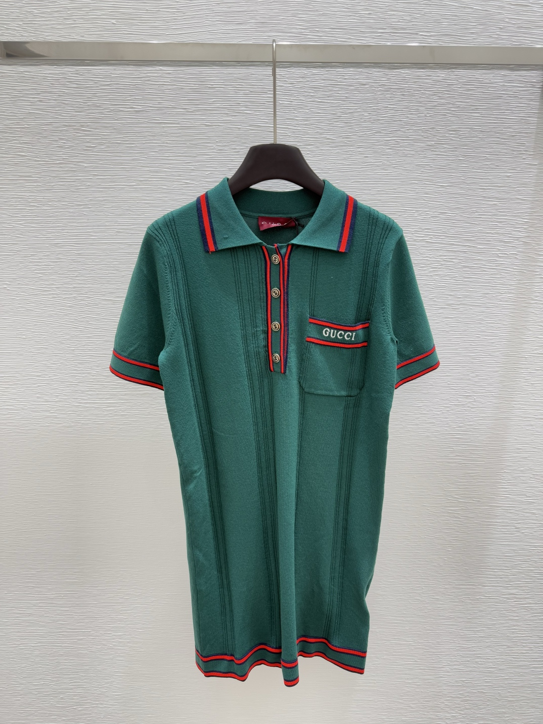 NO:334666,G Home Early Spring New Lapel Button Knitted Dress Color Green Size 36.38.40, Gucci, Skirts, Alexander Wang19860909G家  早春新款 翻领纽扣针织连衣裙 颜色绿色 尺码36.38.40,,gucci,skirts,alexander wang,Women's clothing