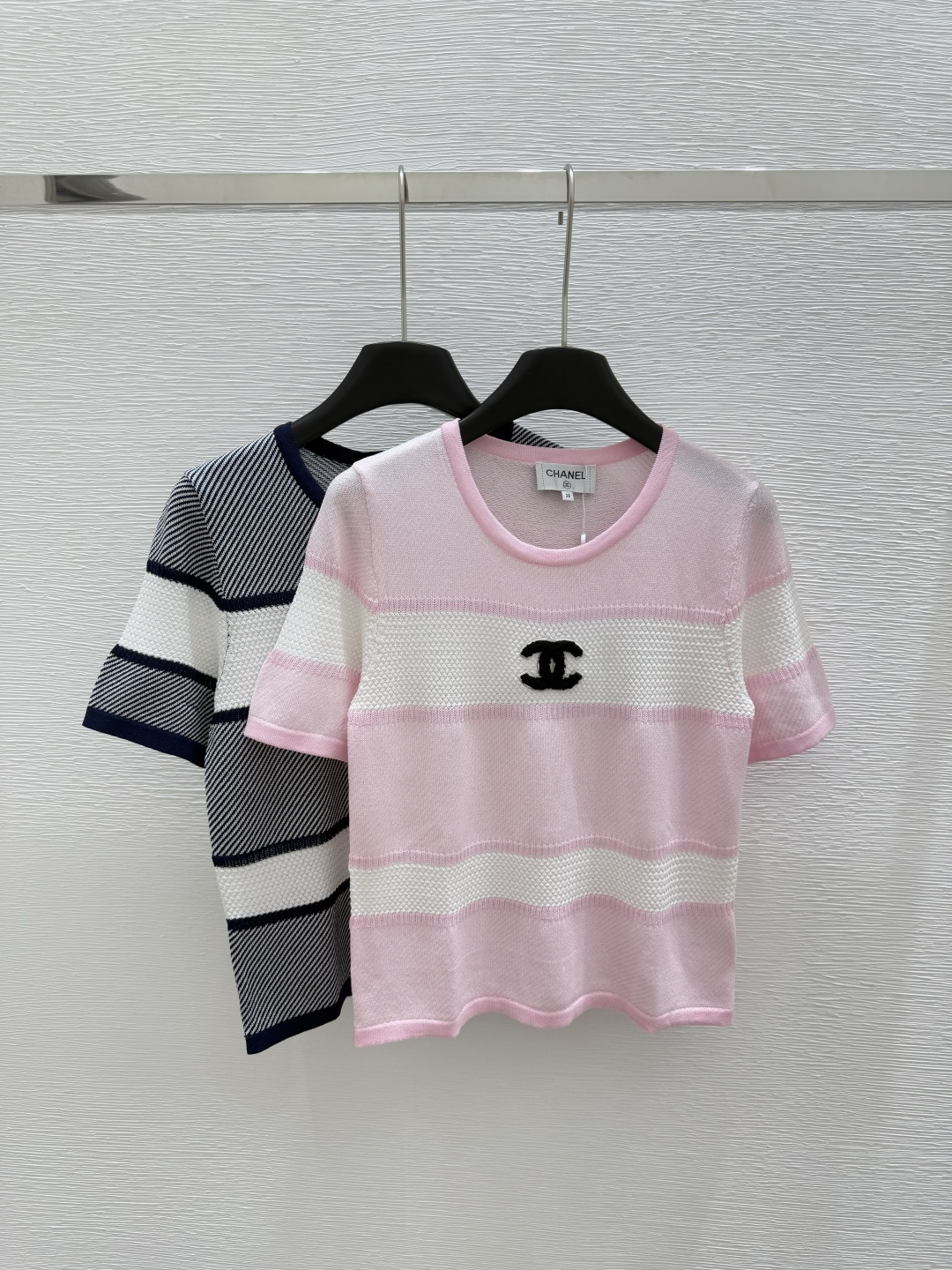 NO:334844,CH Home Early Spring New Style Round Neck Knitted Short Sleeve Color Pink Royal Blue Size 36.38.40, T-shirt,alexander wang19860909CH家  早春新款 圆领针织短袖 颜色粉色 宝蓝色 尺码36.38.40,,T-shirt,alexander wang,Women's clothing