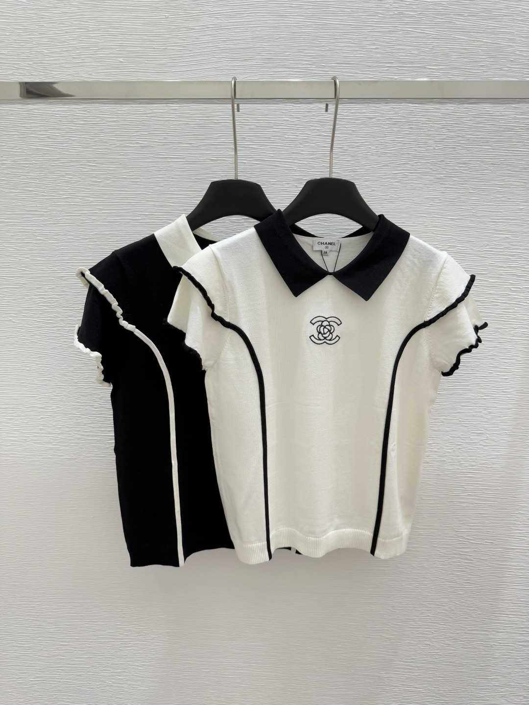 NO:334857,CH Home Early Spring New Style Round Neck Lace Knitted Short Sleeve Color White Black Size 36.38.40, T-shirt,alexander wang19860909CH家  早春新款 圆领花边针织短袖 颜色白色 黑色 尺码36.38.40,,T-shirt,alexander wang,Women's clothing