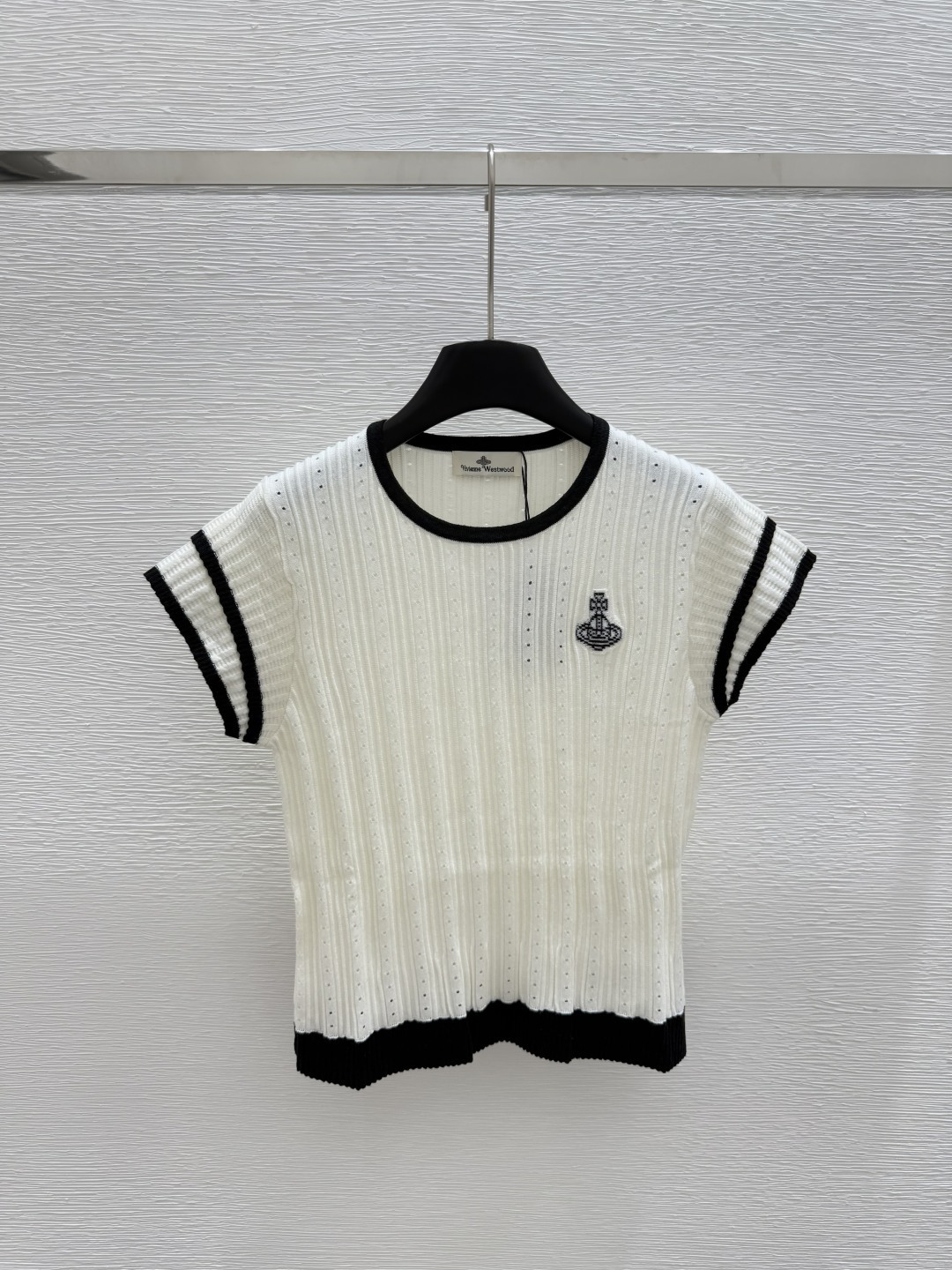 NO:334867,VI Home Early Spring New Style Round Territory Saturn Knit Short Sleeve Color White Size 36.38.40, T-shirt,alexander wang19860909VI家  早春新款 圆领土星针织短袖 颜色白色 尺码36.38.40,,T-shirt,alexander wang,Women's clothing