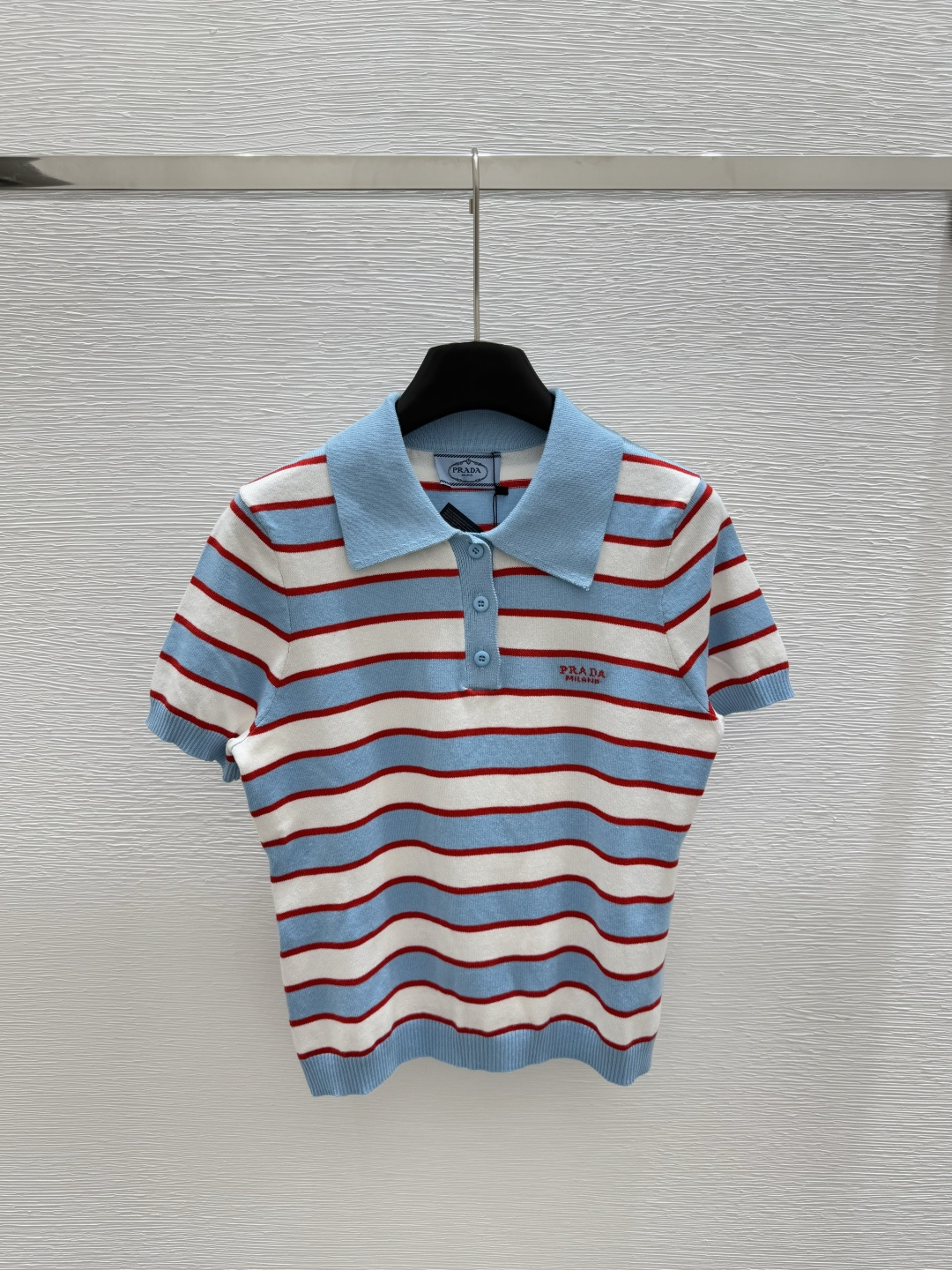 NO:334874,P home, early spring new style, lapel striped knitted short sleeves, color blue, size 36.38.40,,T-shirt,alexander wang19860909P家  早春新款 翻领条纹针织短袖 颜色蓝色 尺码36.38.40,,T-shirt,alexander wang,Women's clothing