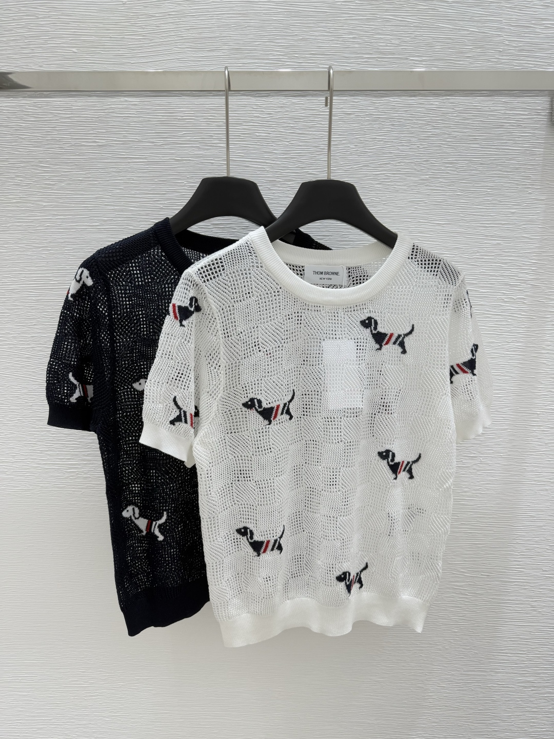 NO:417812,TB Home Early Spring New Style Round Collar Hollow Puppy Knitted Short Sleeve Color White Royal Blue Size 36.38.40, T-shirt,alexander wang19860909TB家  早春新款 圆领开镂空小狗针织短袖 颜色白色 宝蓝色 尺码36.38.40,,T-shirt,alexander wang,Women's clothing