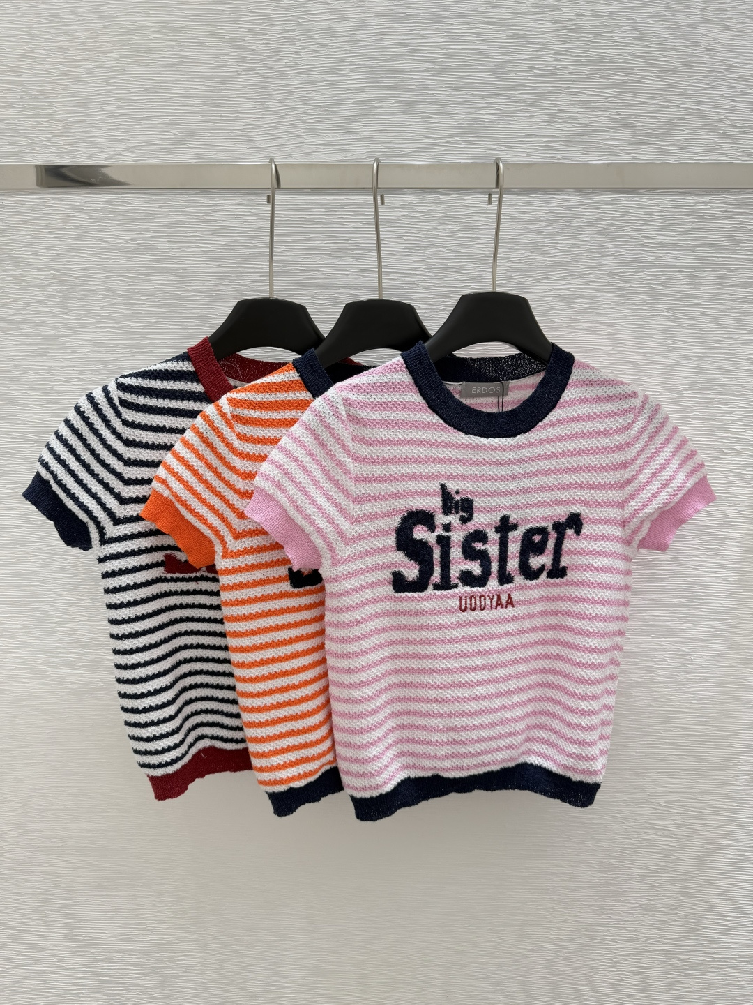 NO:410810,ER Home Early Spring New Style Round Collar Striped Letter Short Sleeve Color Pink Orange Royal Blue Size 36.38.40, T-shirt,alexander wang19860909ER家  早春新款 圆领条纹字母短袖 颜色粉色 橙色 宝蓝色 尺码36.38.40,,T-shirt,alexander wang,Women's clothing