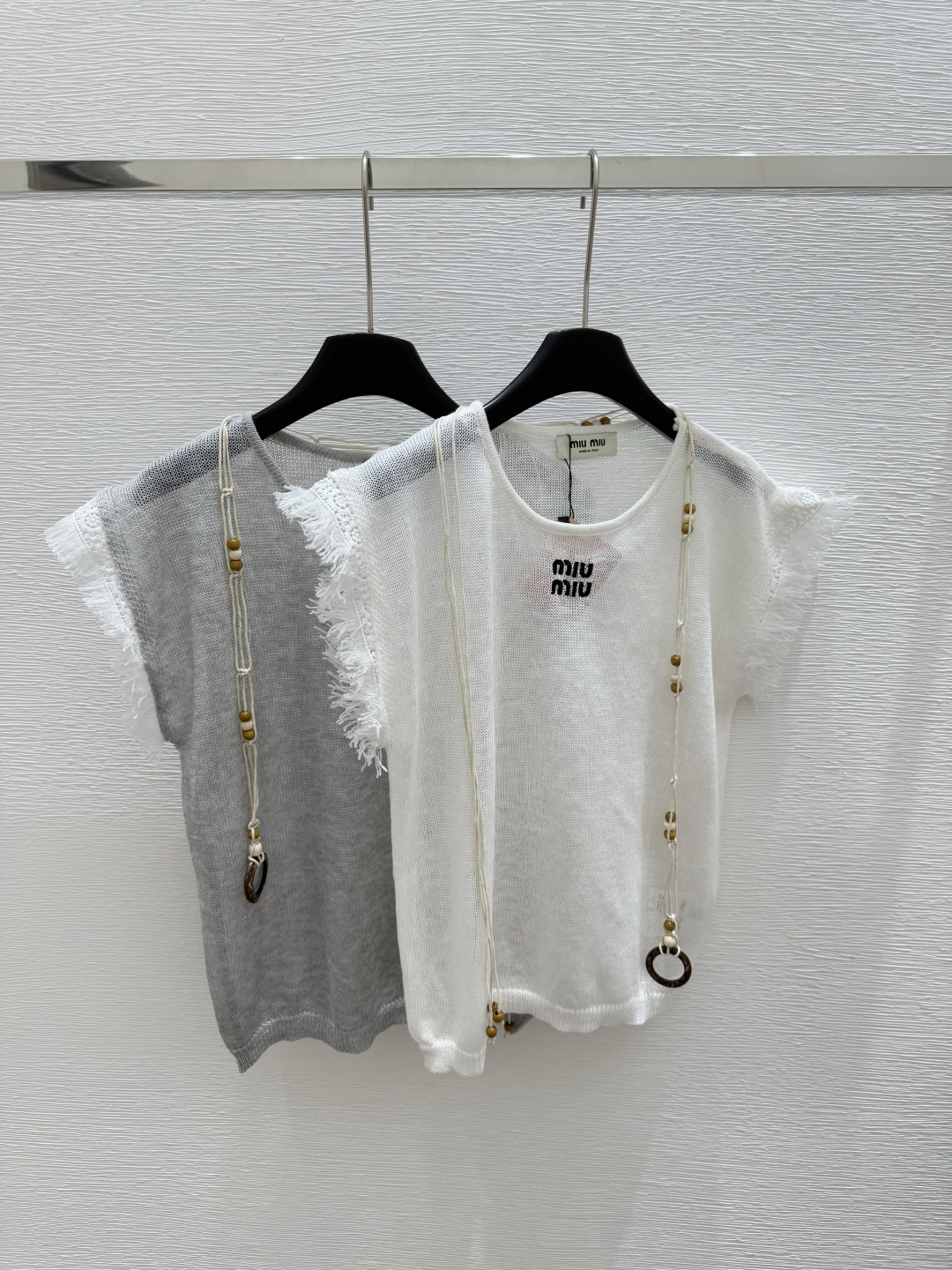 NO:417832,M Home Early Spring New Style Round Neck Pendant Necklace Knitted Vest Color White Gray Size 36.38.40, Necklace, Alexander Wang19860909M家  早春新款 圆领吊坠项链针织背心 颜色白色 灰色 尺码36.38.40,,necklace,alexander wang,Women's clothing