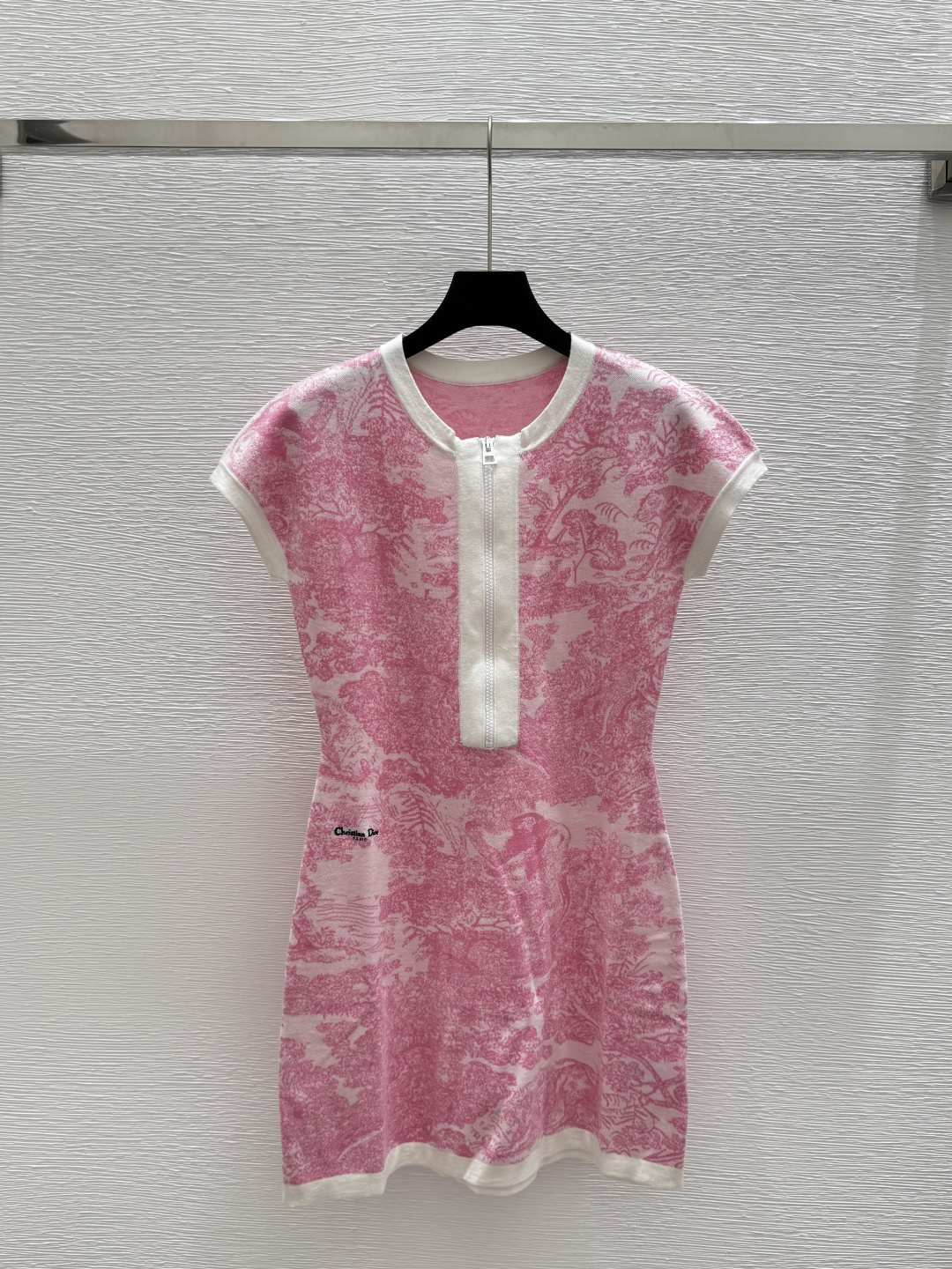 NO:410790,D Home New Summer Jungle Animal Jacquard Knitted Dress Color Pink Size 36.38.40, Dior, Skirts, Alexander Wang19860909D家  夏季新款 丛林动物提花针织连衣裙 颜色粉色 尺码36.38.40,,dior,skirts,alexander wang,Women's clothing