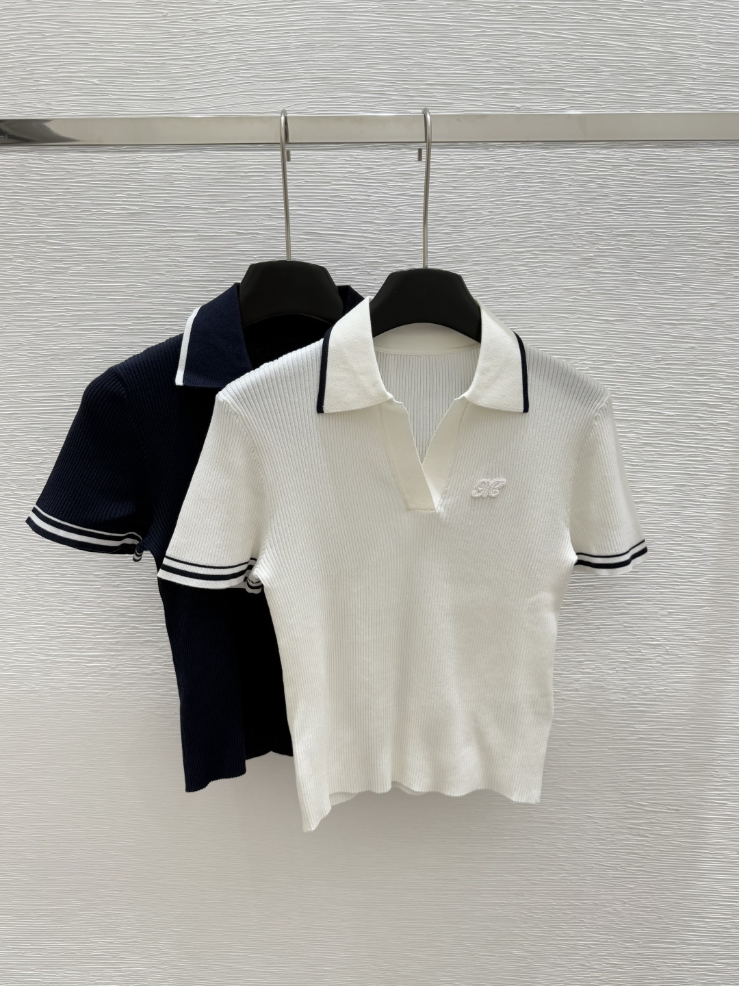 NO:415444,MOCO Home Summer New Style Lapel Knitted Short Sleeve Color White Royal Blue Size 36.38.40, T-shirt,alexander wang19860909MOCO家 夏季新款 翻领针织短袖 颜色白色 宝蓝色 尺码36.38.40,,T-shirt,alexander wang,Women's clothing