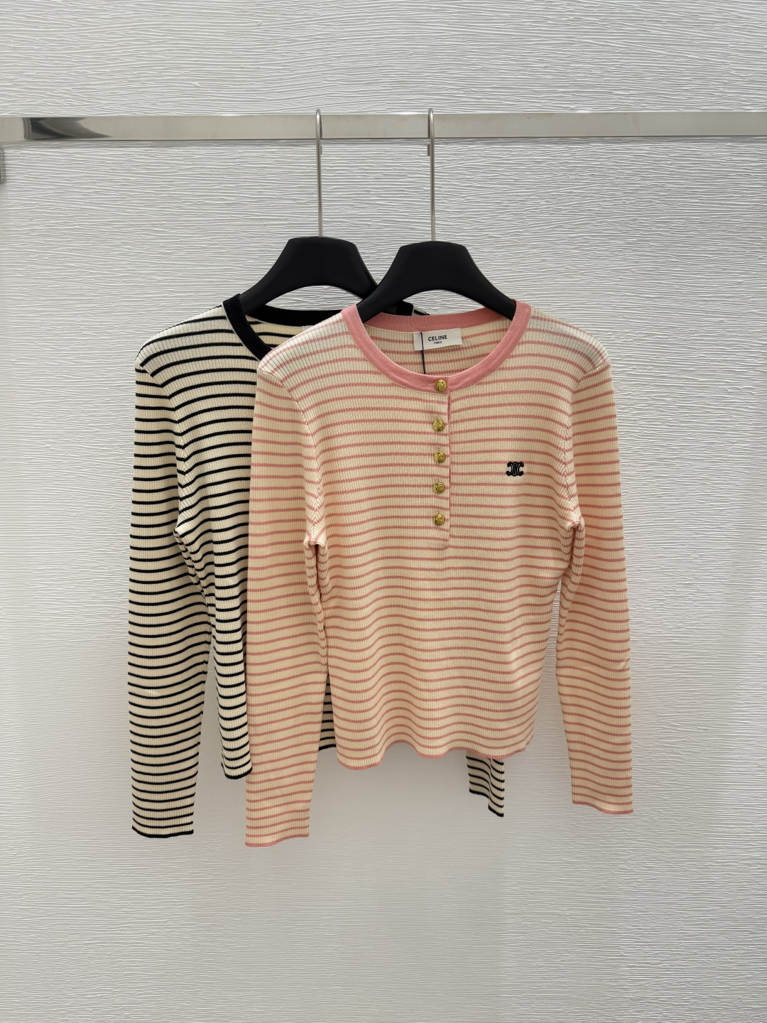 NO:415458,CE Home Summer New Style Striped Knit Long Sleeve Color Pink Black Size 36.38.40, Alexander Wang19860909CE家 夏季新款 条纹针织长袖 颜色粉色 黑色 尺码36.38.40,,alexander wang,Women's clothing