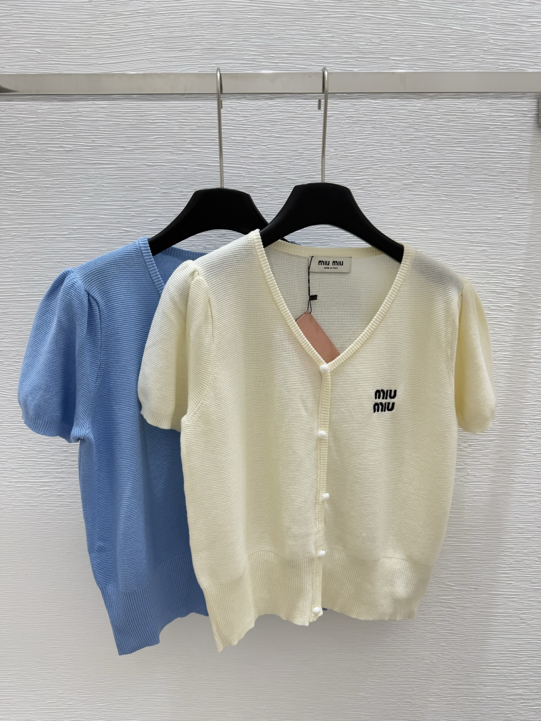 NO:425023,M Home New Summer Pearl Knit Short-Sleeve Cardigan Color White Blue Size 36.38.40, T-shirt,alexander wang19860909M家 夏季新款 珍珠针织短袖开衫 颜色白色 蓝色 尺码36.38.40,,T-shirt,alexander wang,Women's clothing