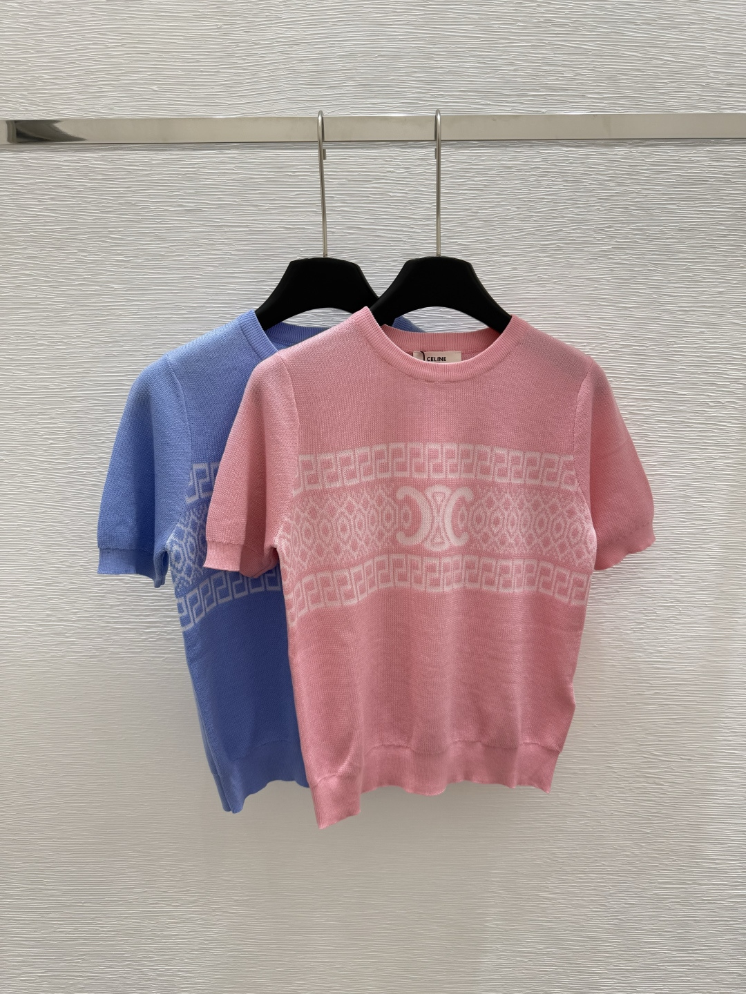 NO:425037,CE Home Summer New Style Round Neck Print Knitted Short Sleeve Color Pink Blue Size 36.38.40, T-shirt,alexander wang19860909CE家 夏季新款 圆领印花针织短袖 颜色粉色 蓝色 尺码36.38.40,,T-shirt,alexander wang,Women's clothing