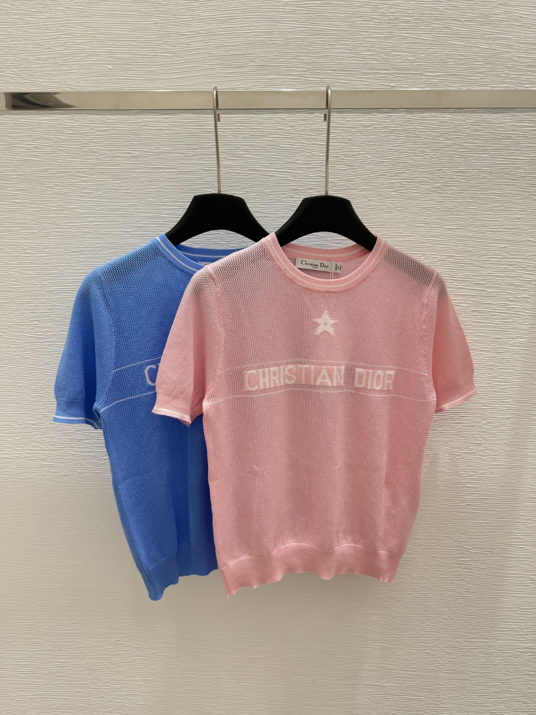 NO:425055,D Home Summer New Style Round Neck Knitted Alphabet Short Sleeve Color Pink Blue Size 36.38.40, Dior, T-shirt, alexander wang19860909D家 夏季新款 圆领针织字母短袖 颜色粉色 蓝色 尺码36.38.40,,dior,T-shirt,alexander wang,Women's clothing