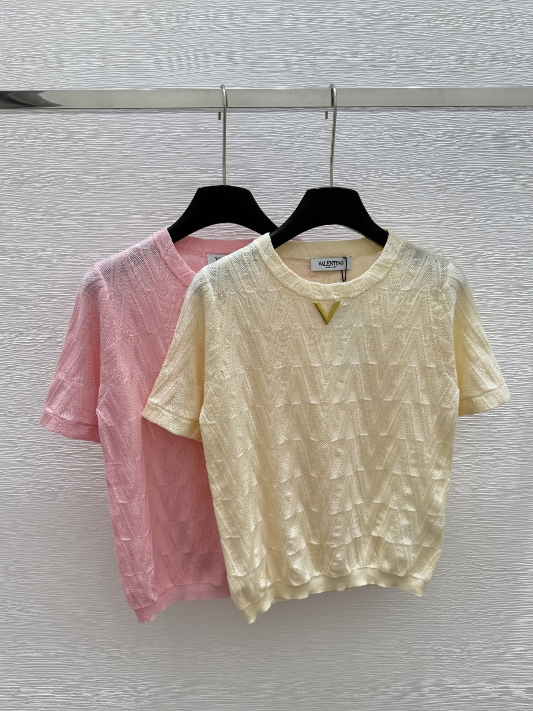 NO:419584,VA Home Summer New Style Round Neck Knitted Short Sleeve Color Pink White Size 36.38.40, T-shirt,alexander wang19860909VA家 夏季新款 圆领针织短袖 颜色粉色 白色 尺码36.38.40,,T-shirt,alexander wang,Women's clothing