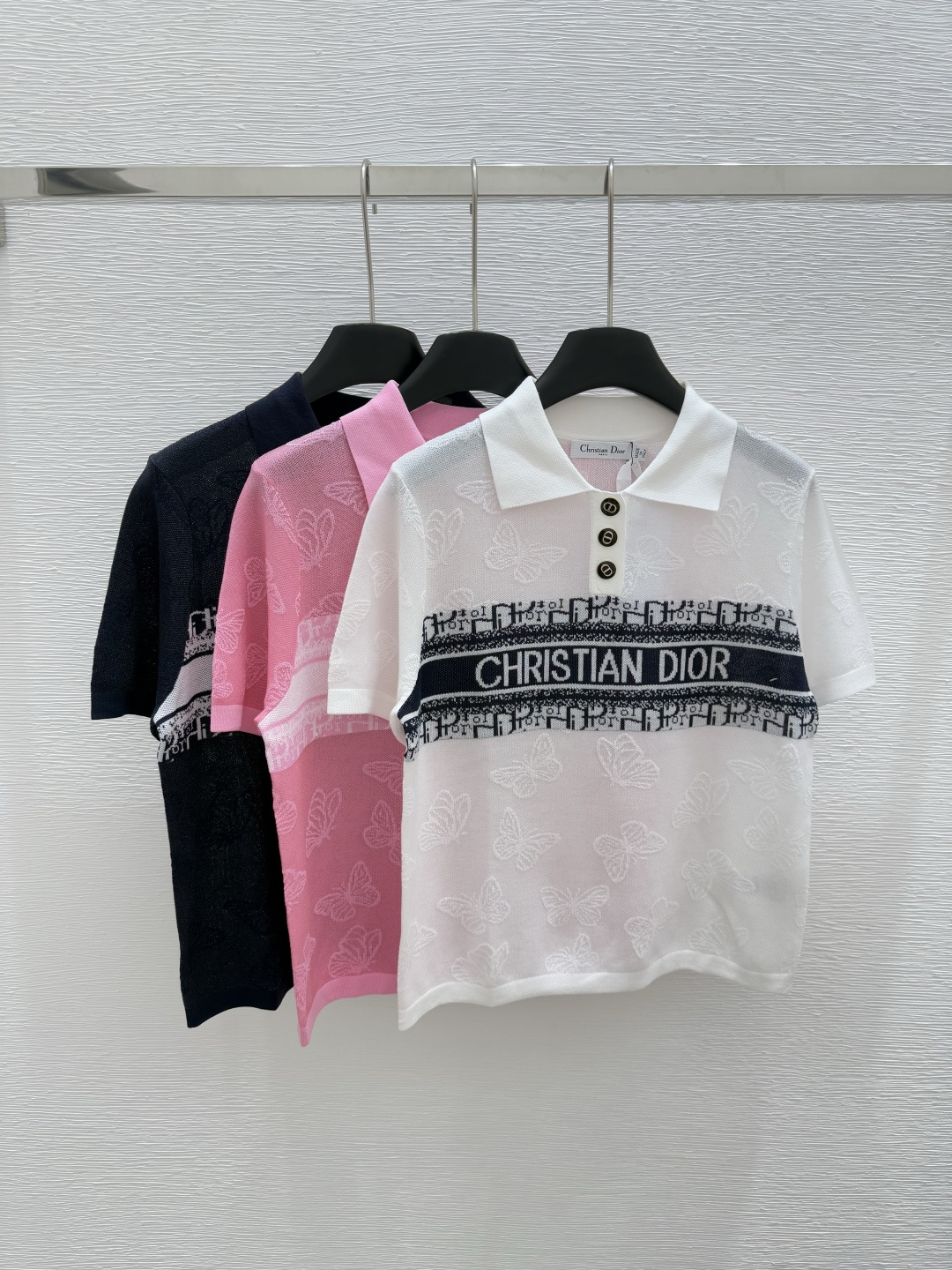 NO:419544,D Home New Summer Style Round Neck Knitted Short Sleeve Color Blue White Pink Size 36.38.40, Dior, T-shirt, alexander wang19860909D家 夏季新款 圆领针织短袖 颜色蓝色 白色 粉色 尺码36.38.40,,dior,T-shirt,alexander wang,Women's clothing