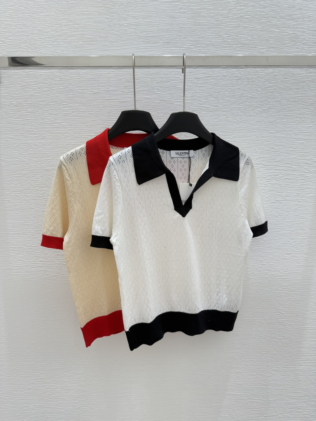 NO:419594,VA Home Summer New Style Lapel Knitted Short Sleeve Color Red White Size 36.38.40, T-shirt,alexander wang19860909VA家 夏季新款 翻领针织短袖 颜色红色 白色 尺码36.38.40,,T-shirt,alexander wang,Women's clothing