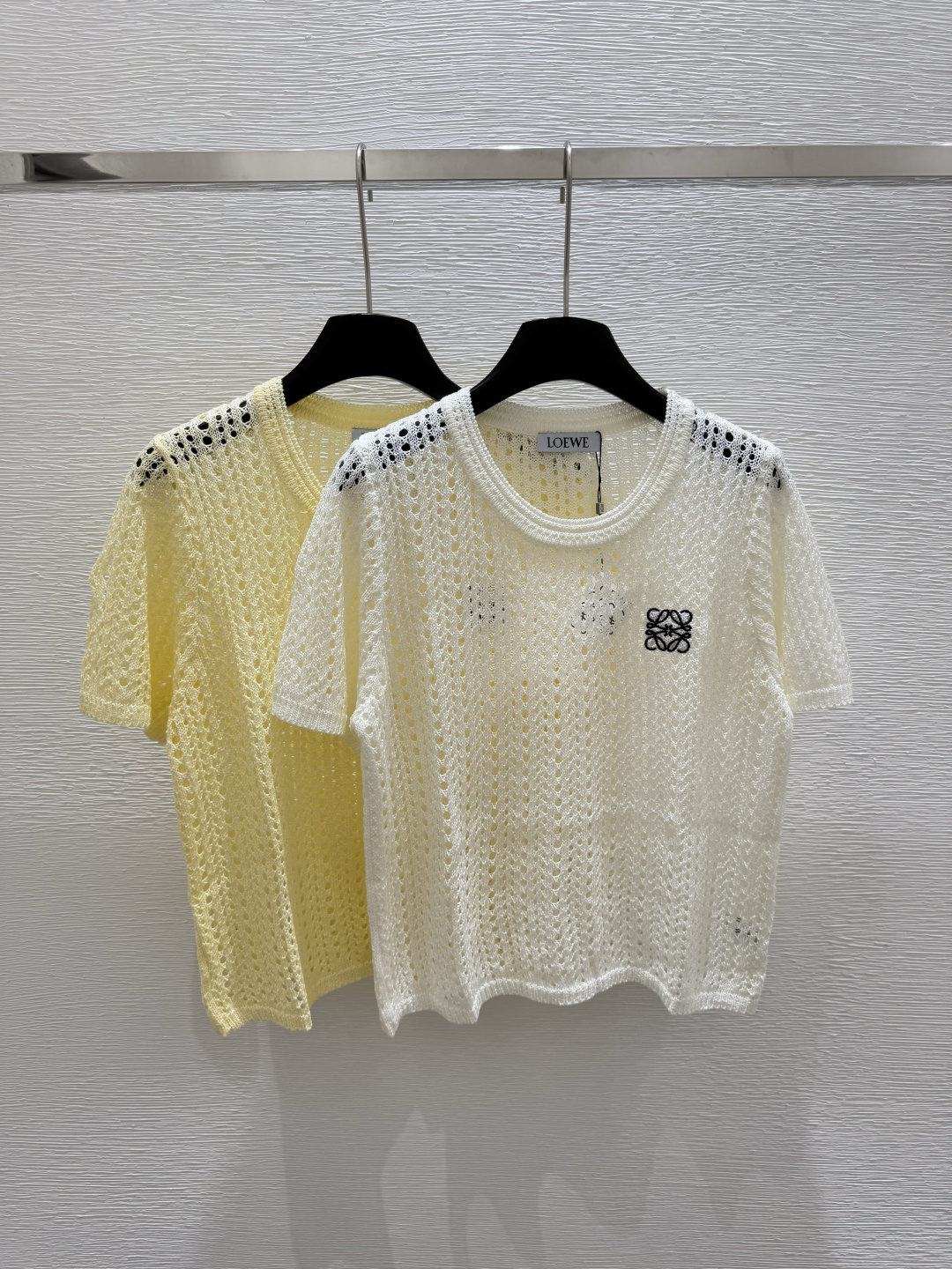 NO:425403,LO Home Summer New Style Round Neck Knitted Hollow Short Sleeve Color White Yellow Size 36.38.40, T-shirt,alexander wang19860909LO家 夏季新款 圆领针织镂空短袖 颜色白色 黄色 尺码36.38.40,,T-shirt,alexander wang,Women's clothing