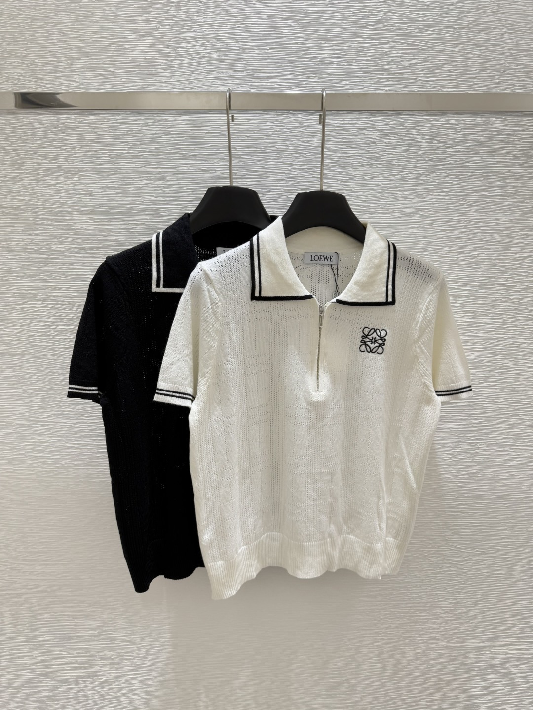NO:425407,LO Home Summer New Style Lapel Zipper Knitted Short Sleeve Color White Black Size 36.38.40, T-shirt,alexander wang19860909LO家 夏季新款 翻领拉链针织短袖 颜色白色 黑色 尺码36.38.40,,T-shirt,alexander wang,Women's clothing