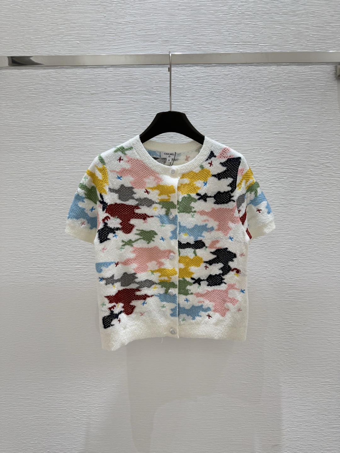 NO:425465,CH Home Summer New Style Round Neck Knitted Jacquard Short Sleeve Color White Size 36.38.40, T-shirt,alexander wang19860909CH家 夏季新款 圆领针织提花短袖 颜色白色 尺码36.38.40,,T-shirt,alexander wang,Women's clothing