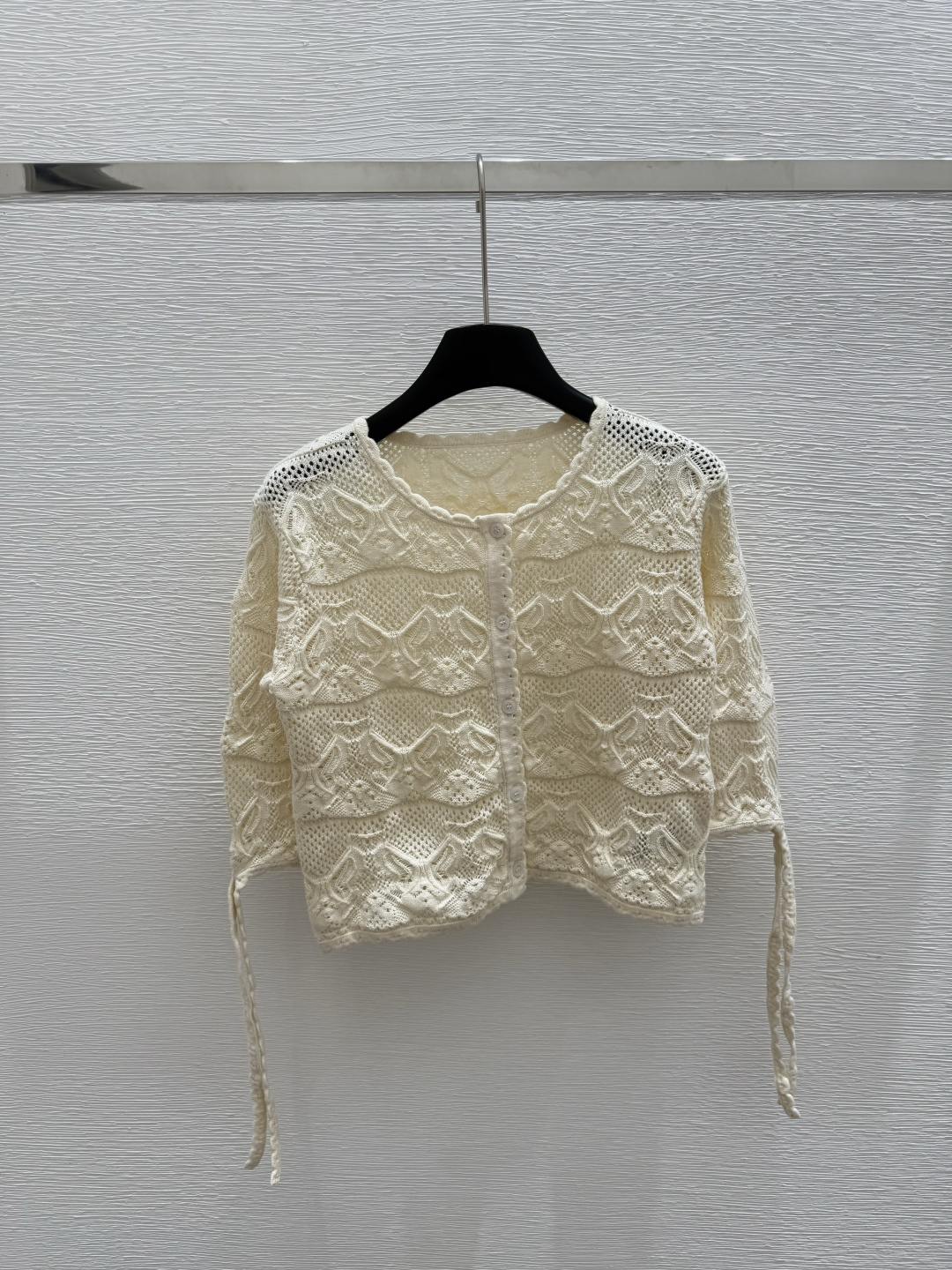 NO:425435,M A Home Summer New Style Round Neck Knitted Strap Hollow Cardigan Color White Size 36.38.40, Alexander Wang19860909M A家 夏季新款 圆领针织绑带镂空开衫 颜色白色 尺码36.38.40,,alexander wang,Women's clothing