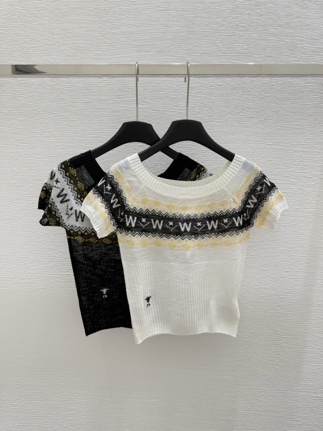 NO:419285,D Home Summer New Style One Shoulder Knit Short Sleeve Color Black White Size 36.38.40, Dior, T-shirt, alexander wang19860909D家 夏季新款 一字肩针织短袖 颜色黑色 白色 尺码36.38.40,,dior,T-shirt,alexander wang,Women's clothing