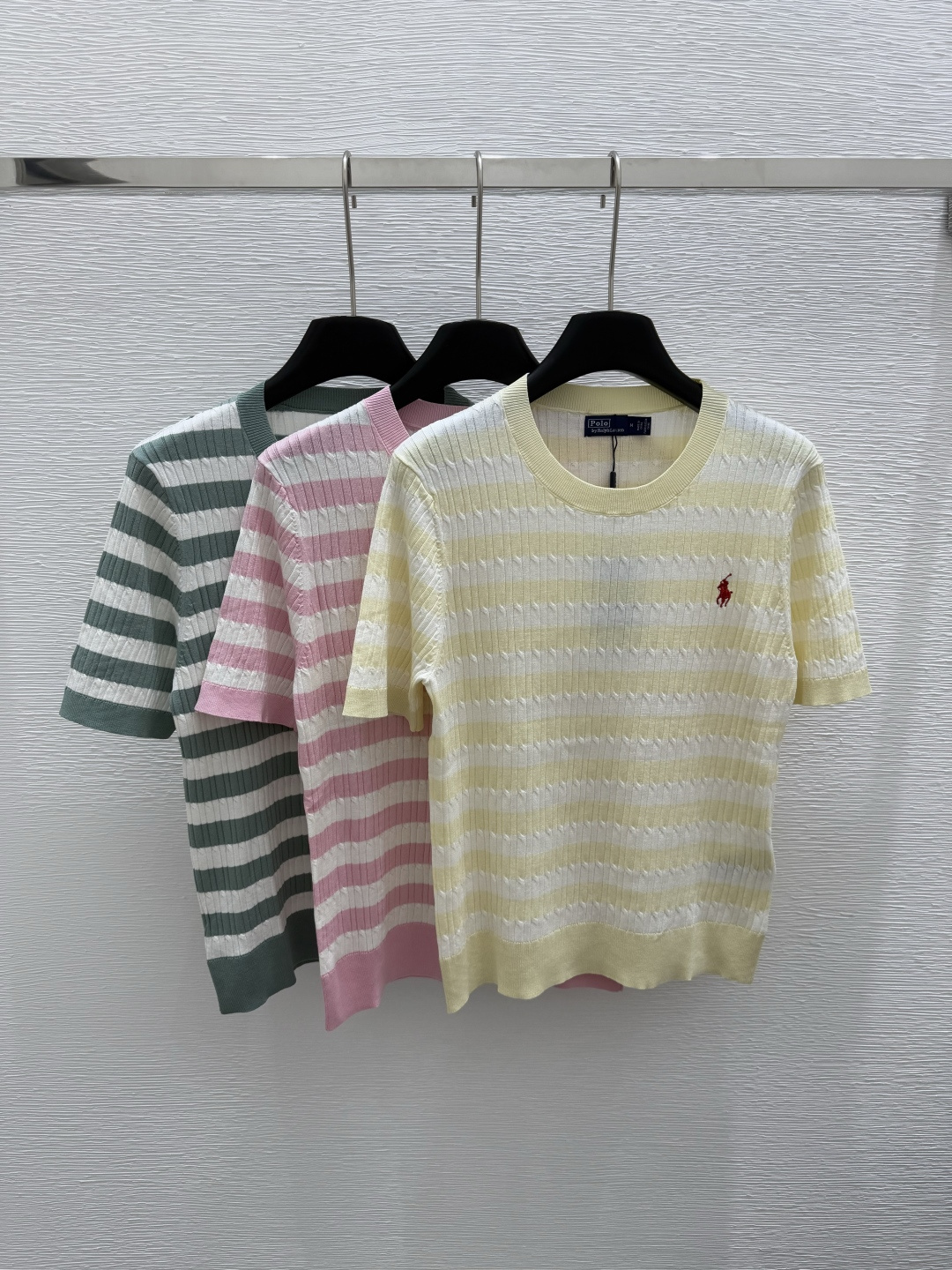 NO:419315,PO Home Summer New Style Round Neck Knitted Short Sleeve Color Green Pink Yellow Size 36.38.40, T-shirt,alexander wang19860909PO家 夏季新款 圆领针织短袖 颜色绿色 粉色 黄色 尺码36.38.40,,T-shirt,alexander wang,Women's clothing