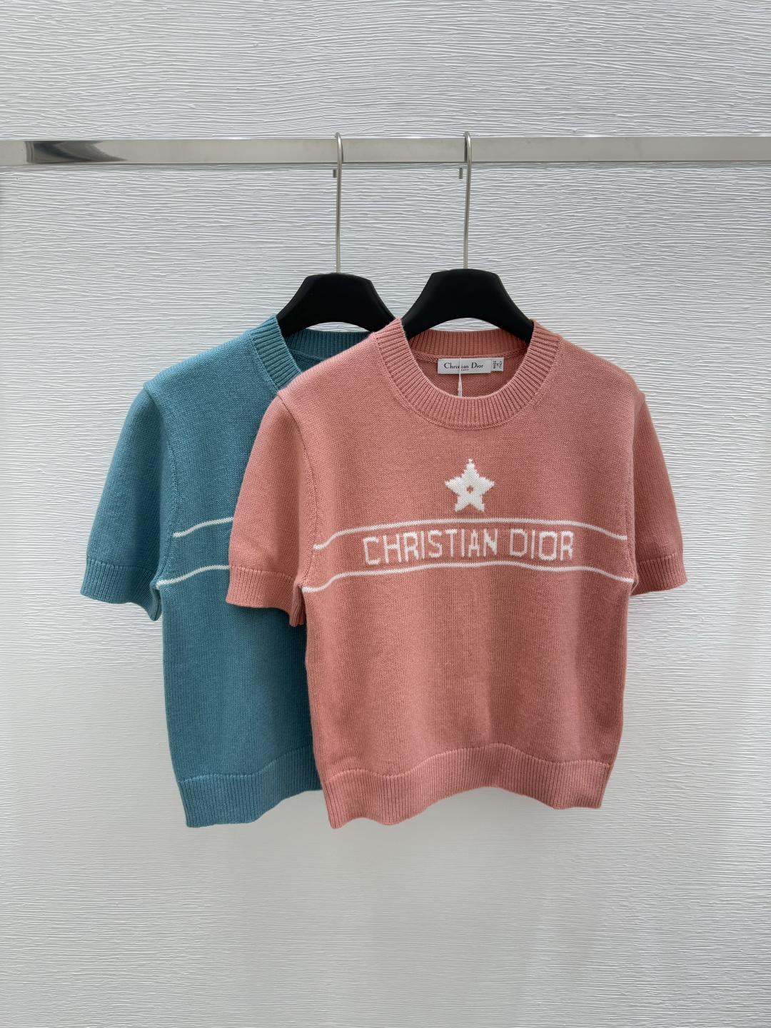 NO:419343,D Home Summer New Style Round Neck Knitted Short Sleeve Color Pink Blue Size 36.38.40, Dior, T-shirt, alexander wang19860909D家 夏季新款 圆领针织短袖 颜色粉色 蓝色 尺码36.38.40,,dior,T-shirt,alexander wang,Women's clothing