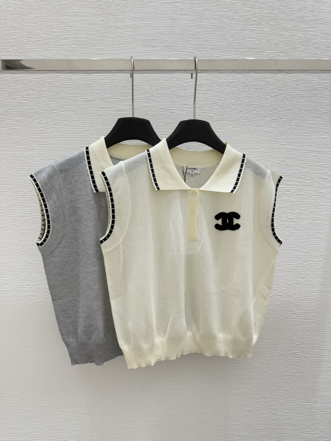 NO:419232,CH Home Summer New Style Round Neck Knitted Vest Color White Gray Size 36.38.40, Alexander Wang19860909CH家 夏季新款 圆领针织背心 颜色白色 灰色 尺码36.38.40,,alexander wang,Women's clothing
