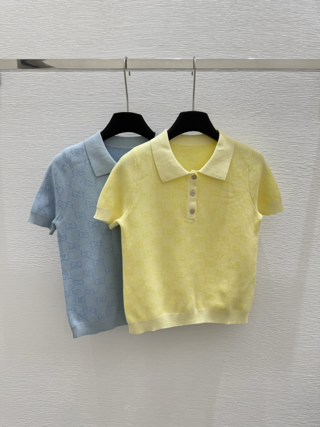NO:419199,G Home Summer New Style Lapel Letter Knit Short Sleeve Color Yellow Blue Size 36.38.40, gucci, T-shirt, alexander wang19860909G家 夏季新款 翻领字母针织短袖 颜色黄色 蓝色 尺码36.38.40,,gucci,T-shirt,alexander wang,Women's clothing