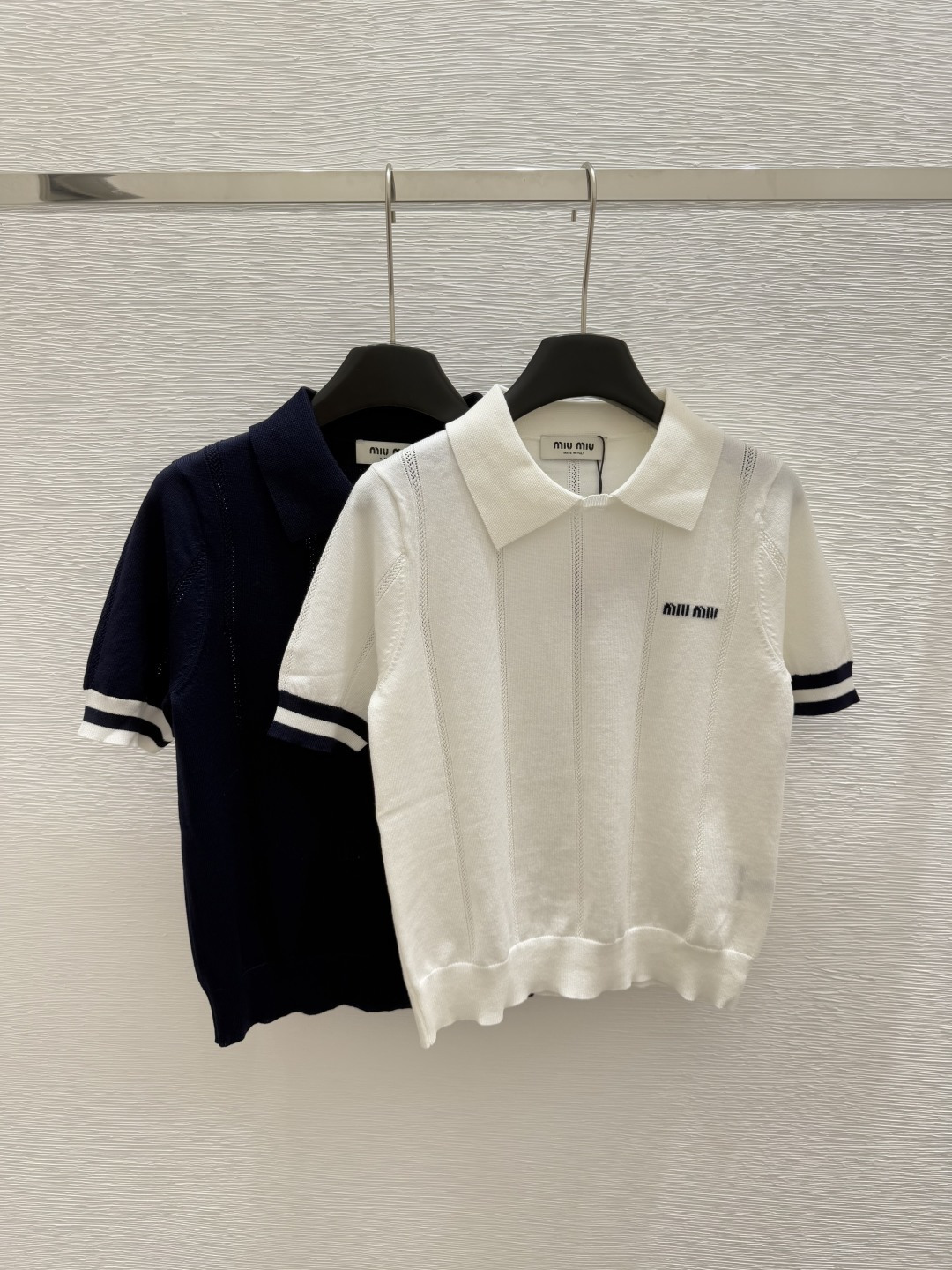 NO:422990,M Home New Summer Lapel Knitted Short Sleeve Color White Black Size 36.38.40, T-shirt,alexander wang19860909M家 夏季新款 翻领针织短袖 颜色白色 黑色 尺码36.38.40,,T-shirt,alexander wang,Women's clothing