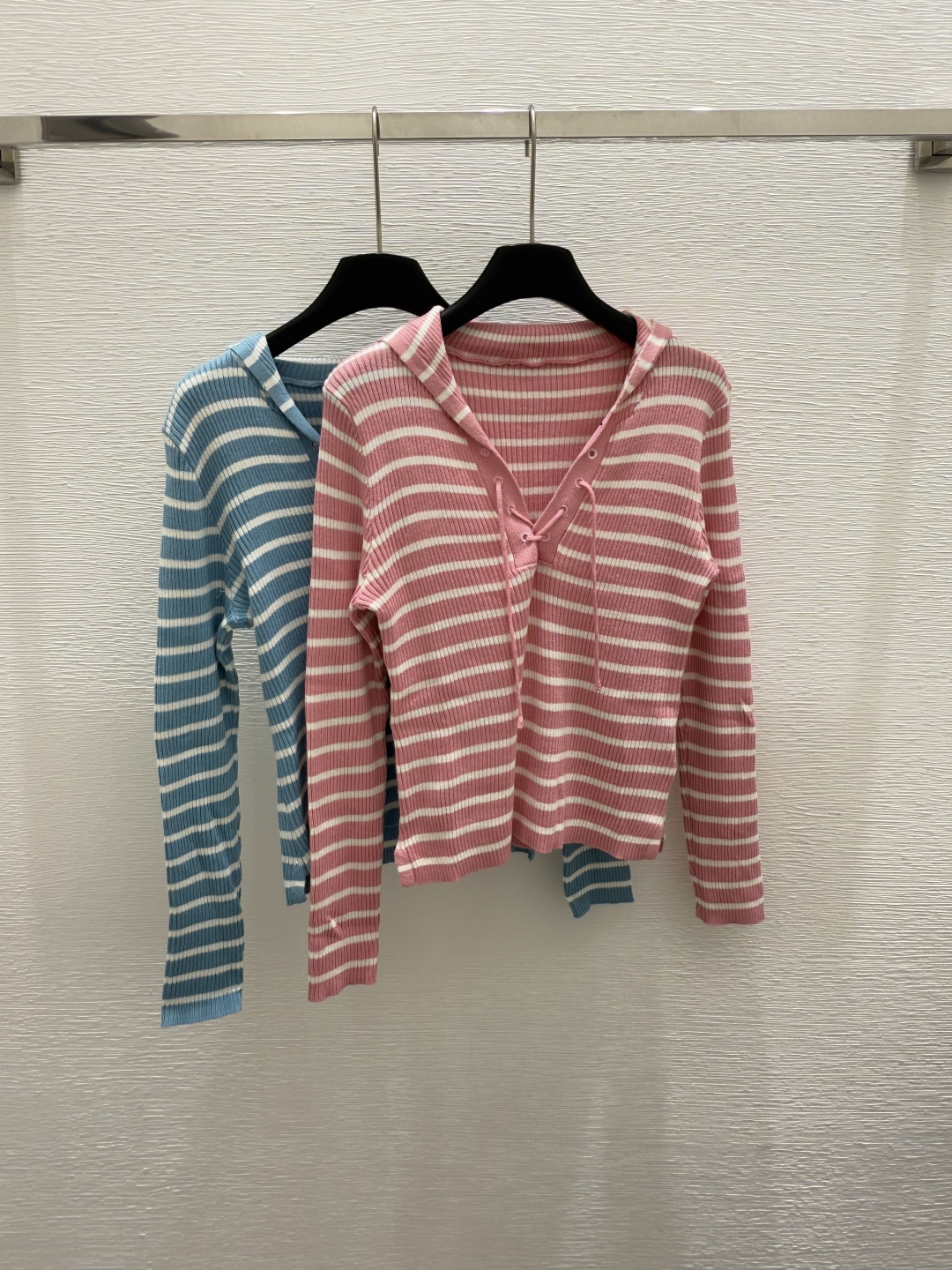 NO:417955,D Home Summer New Navy Collar Striped Knit Long Sleeve Color Pink Blue Size 36.38.40, Dior, Alexander wang19860909D家 夏季新款 海军领条纹针织长袖 颜色粉色 蓝色 尺码36.38.40,,dior,alexander wang,Women's clothing