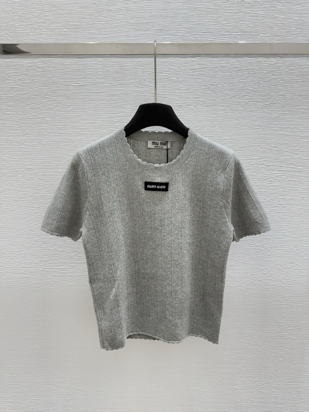 NO:417960,M Home New Summer Style Round Neck Knitted Short Sleeve Color Gray Size 36.38.40, T-shirt, alexander wang19860909M家 夏季新款 圆领针织短袖 颜色灰色 尺码36.38.40,,T-shirt,alexander wang,Women's clothing