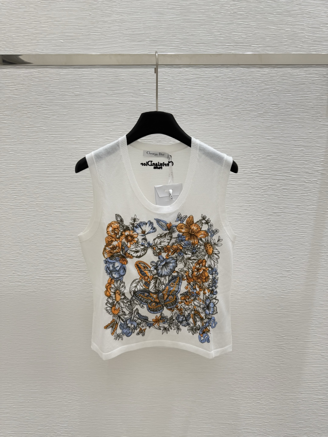 NO:417977,D Home New Summer Embroidered Knitted Vest Color White Size 36.38.40, Dior, Alexander Wang19860909D家 夏季新款 刺绣针织背心 颜色白色 尺码36.38.40,,dior,alexander wang,Women's clothing