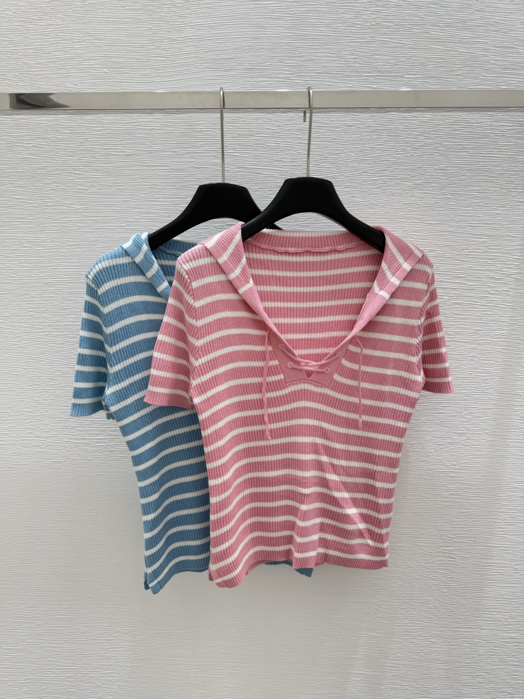 NO:419370,D Home Summer New Style Navy Collar Knitted Stripe Short Sleeve Color Pink Blue Size 36.38.40, Dior, T-shirt, alexander wang19860909D家 夏季新款 海军领针织条纹短袖 颜色粉色 蓝色 尺码36.38.40,,dior,T-shirt,alexander wang,Women's clothing