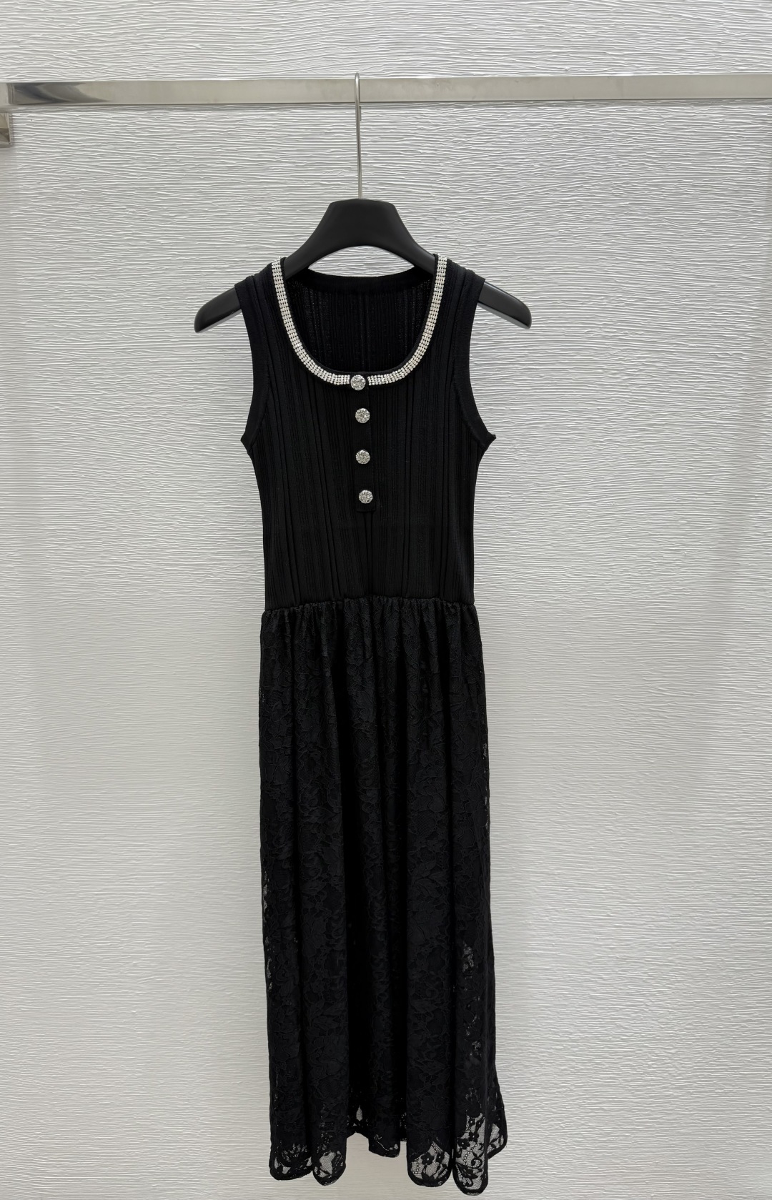 NO:419363,CH Home Summer New Style Nail Diamond Knitted Lace Vest Skirt Color Black Size 36.38.40, Skirts, Alexander Wang19860909CH家 夏季新款 钉钻针织花边背心裙 颜色黑色 尺码36.38.40,,skirts,alexander wang,Women's clothing