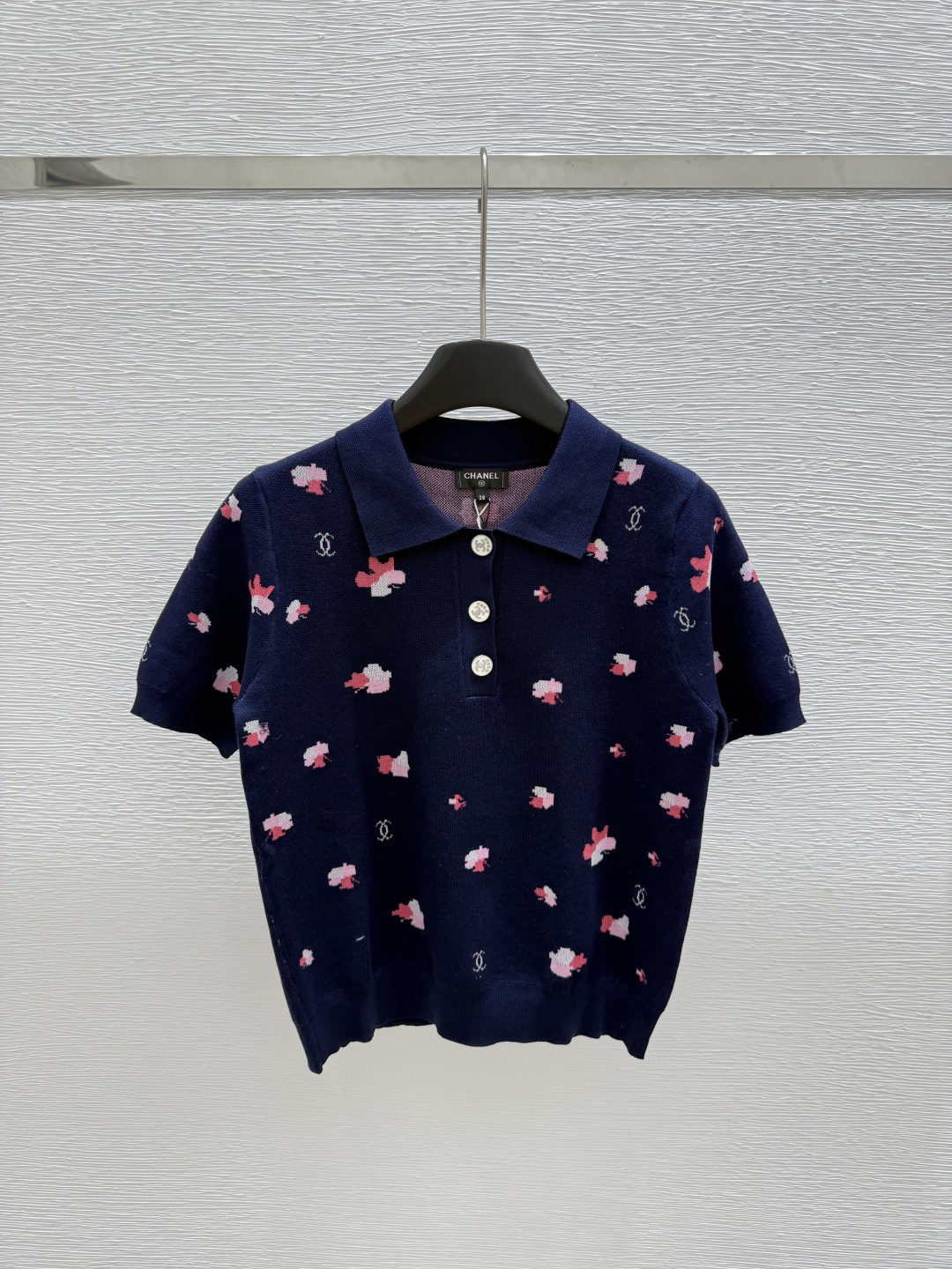 NO:419398,CH Home Summer New Style Lapel Knit Printed Short Sleeve Color Royal Blue Size 36.38.40, T-shirt,alexander wang19860909CH家 夏季新款 翻领针织印花短袖 颜色宝蓝色 尺码36.38.40,,T-shirt,alexander wang,Women's clothing