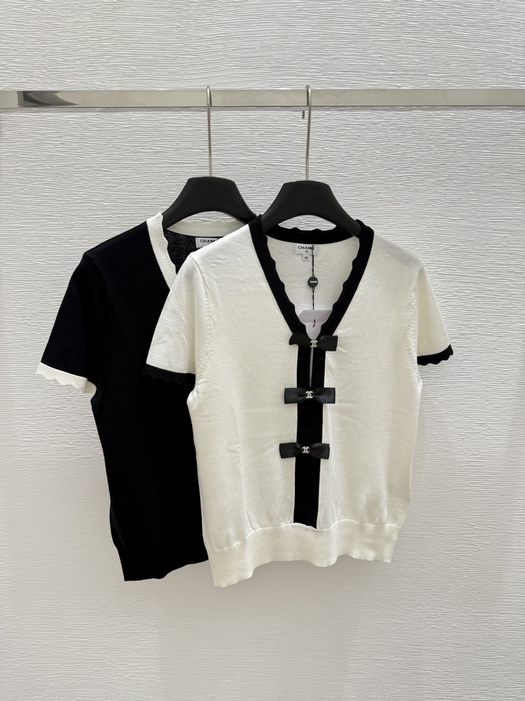 NO:419406,CH Home Summer New Style Bow Knitted Short Sleeve Color Black Size 36.38.40, T-shirt,alexander wang19860909CH家 夏季新款 蝴蝶结针织短袖 颜色黑色 尺码36.38.40,,T-shirt,alexander wang,Women's clothing