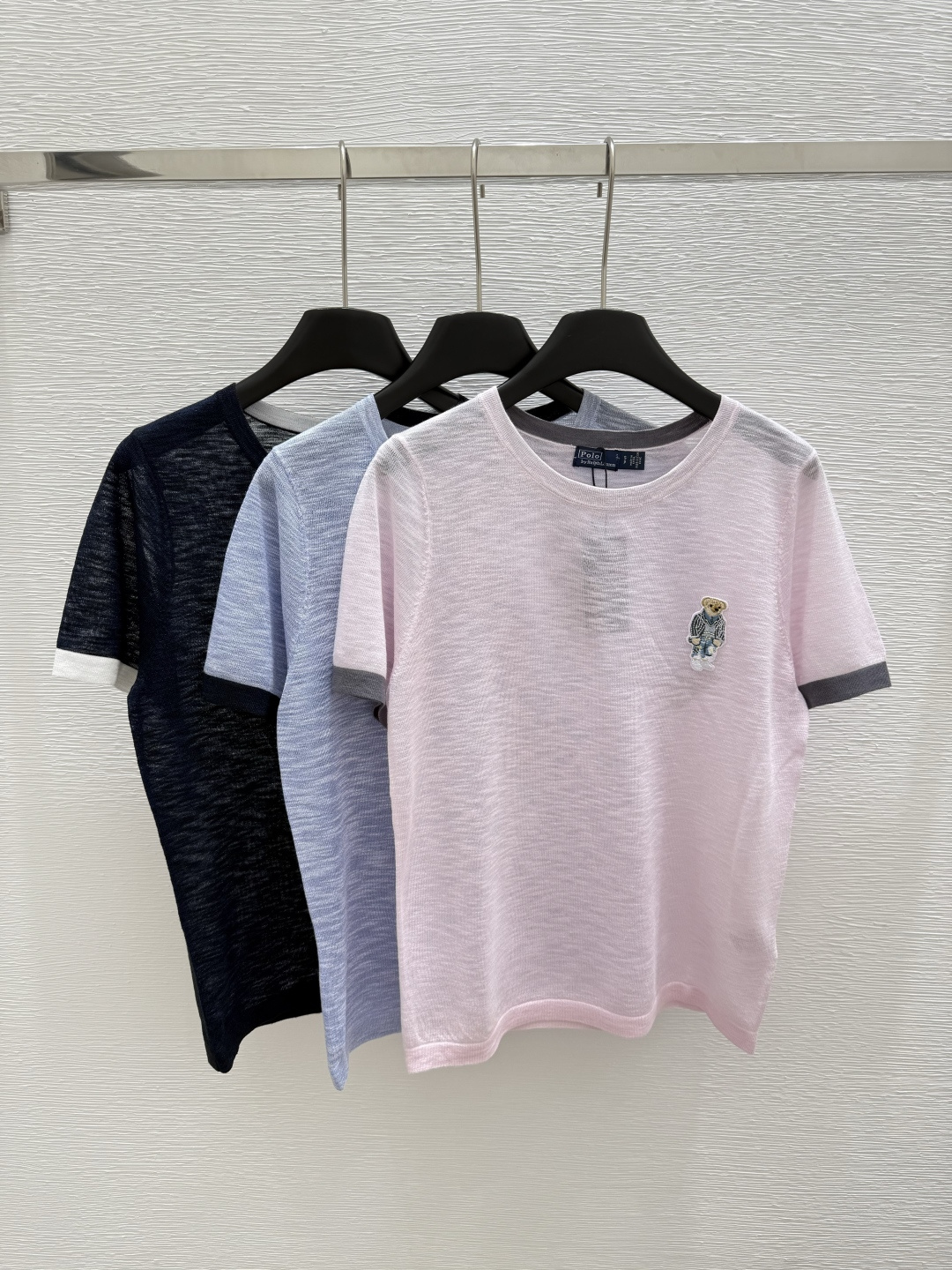 NO:427646,PO Home Summer New Style Bear Knitted Short Sleeve Color Pink Blue Royal Blue Size 36.38.40, T-shirt,alexander wang19860909PO家 夏季新款 小熊针织短袖 颜色粉色 蓝色 宝蓝色 尺码36.38.40,,T-shirt,alexander wang,Women's clothing