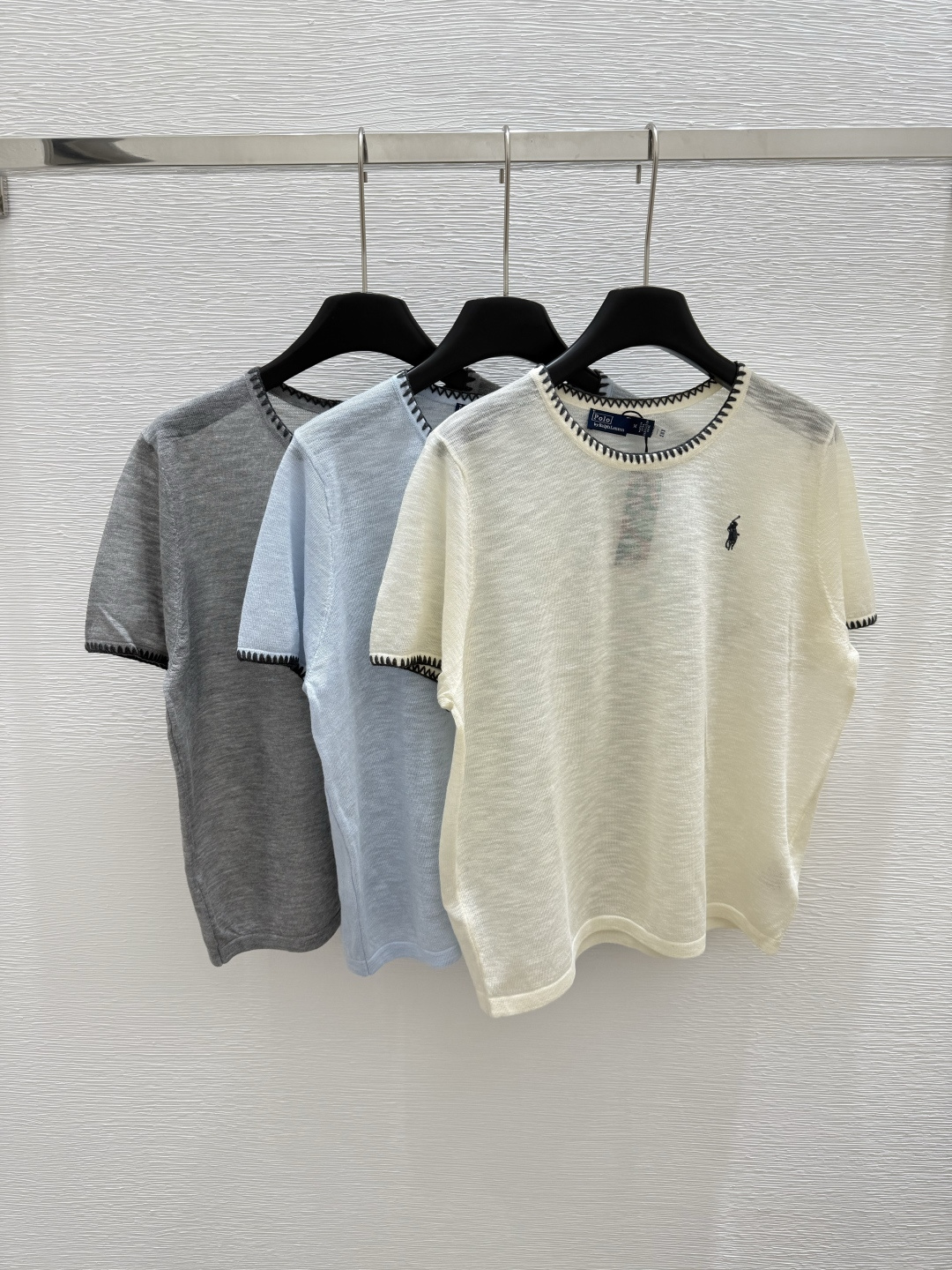 NO:427696,PO Home Summer New Style Round Neck Knitted Short Sleeve Color White Blue Gray Size 36.38.40, T-shirt,alexander wang19860909PO家 夏季新款 圆领针织短袖 颜色白色 蓝色 灰色 尺码36.38.40,,T-shirt,alexander wang,Women's clothing