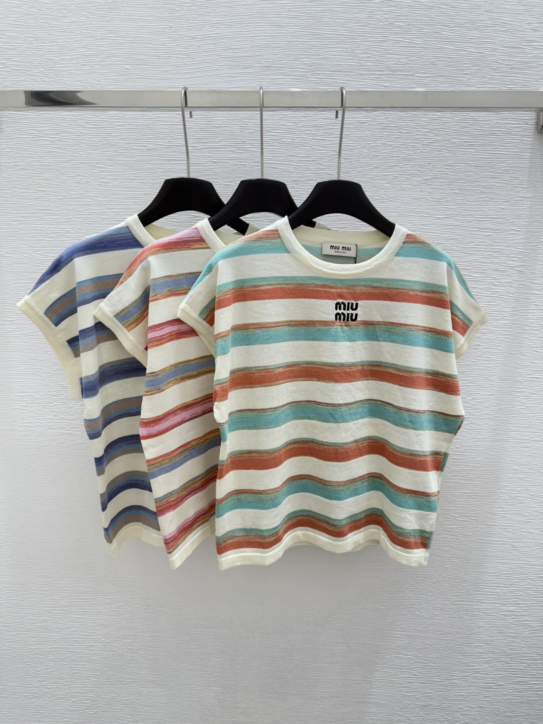 NO:427707,M Home New Summer Striped Knitted Vest Color Pink Blue Green Size 36.38.40,,alexander wang19860909M家 夏季新款 条纹针织背心 颜色粉色 蓝色 绿色 尺码36.38.40,,alexander wang,Women's clothing