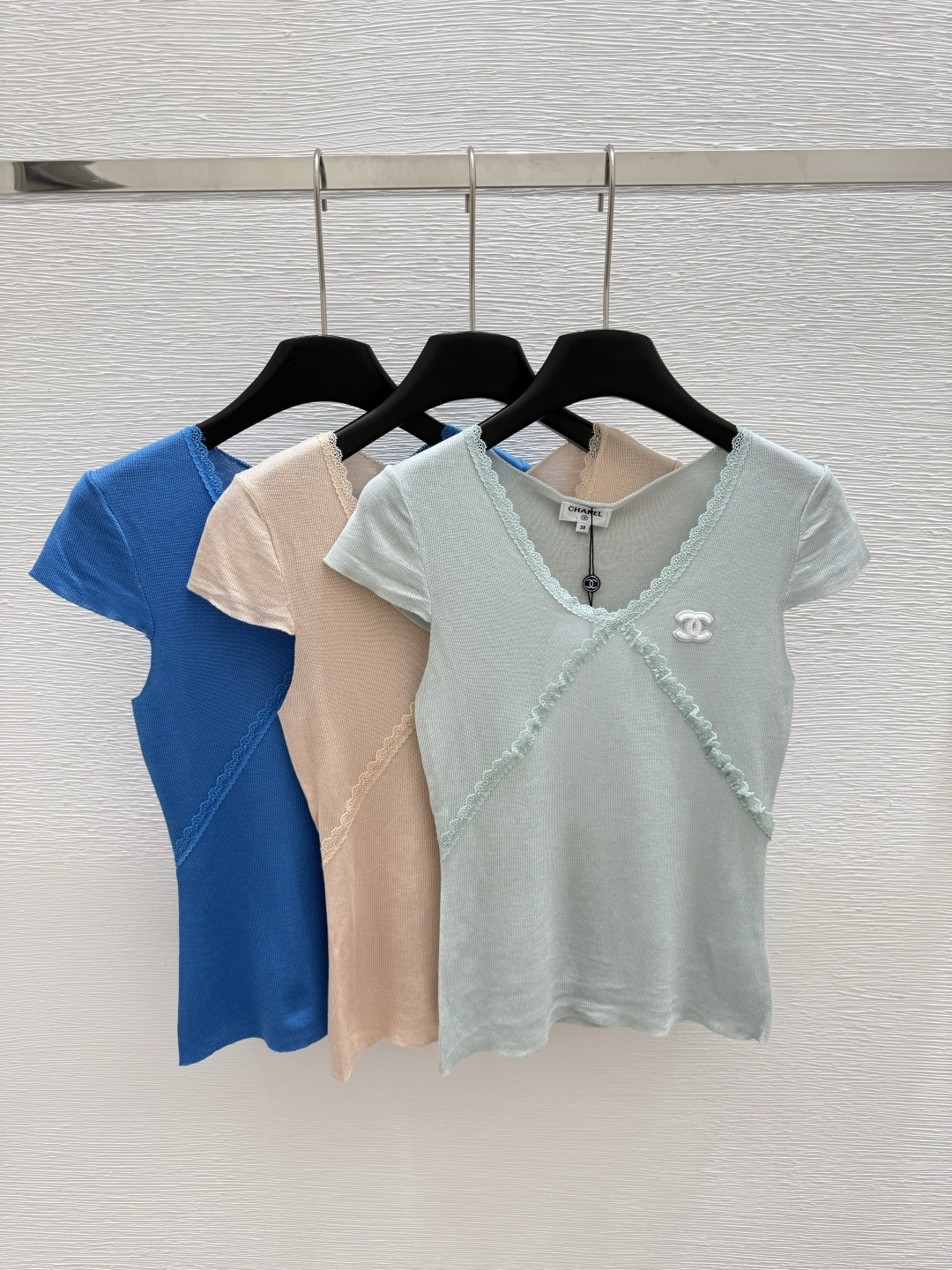 NO:427720,CH Home Summer New Style Lace Knitted Short Sleeve Color Pink Blue Green Size 36.38.40, T-shirt,alexander wang19860909CH家 夏季新款 花边针织短袖 颜色粉色 蓝色 绿色 尺码36.38.40,,T-shirt,alexander wang,Women's clothing